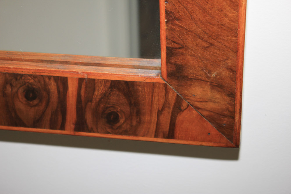 Vintage Wood Framed Wall Mirror