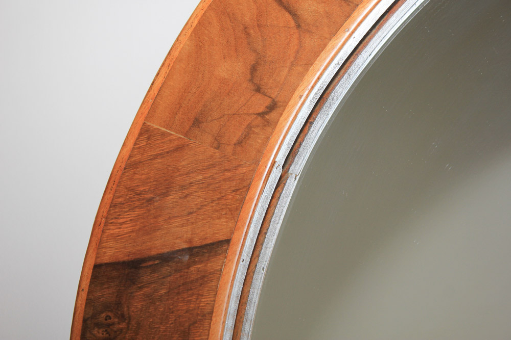 Vintage Wood Framed Wall Mirror