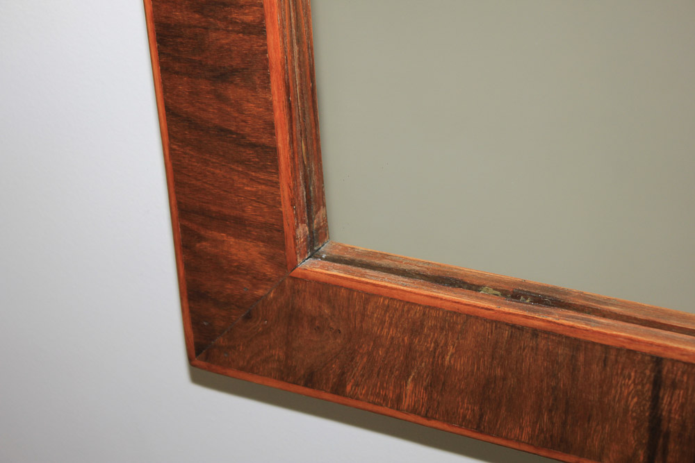 Vintage Wood Framed Wall Mirror