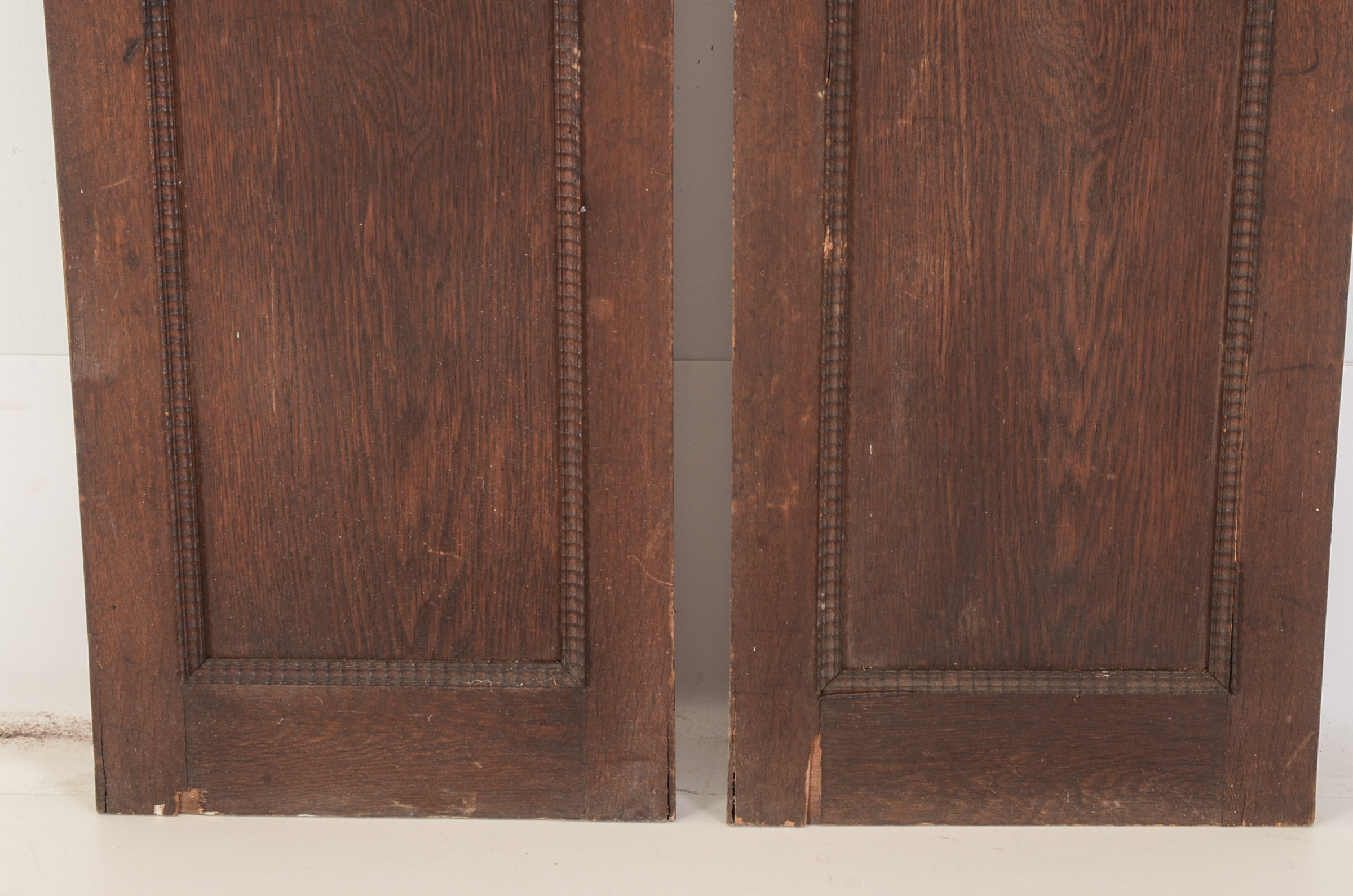 Pair of Art Deco Carved Oak Cabinet Doors