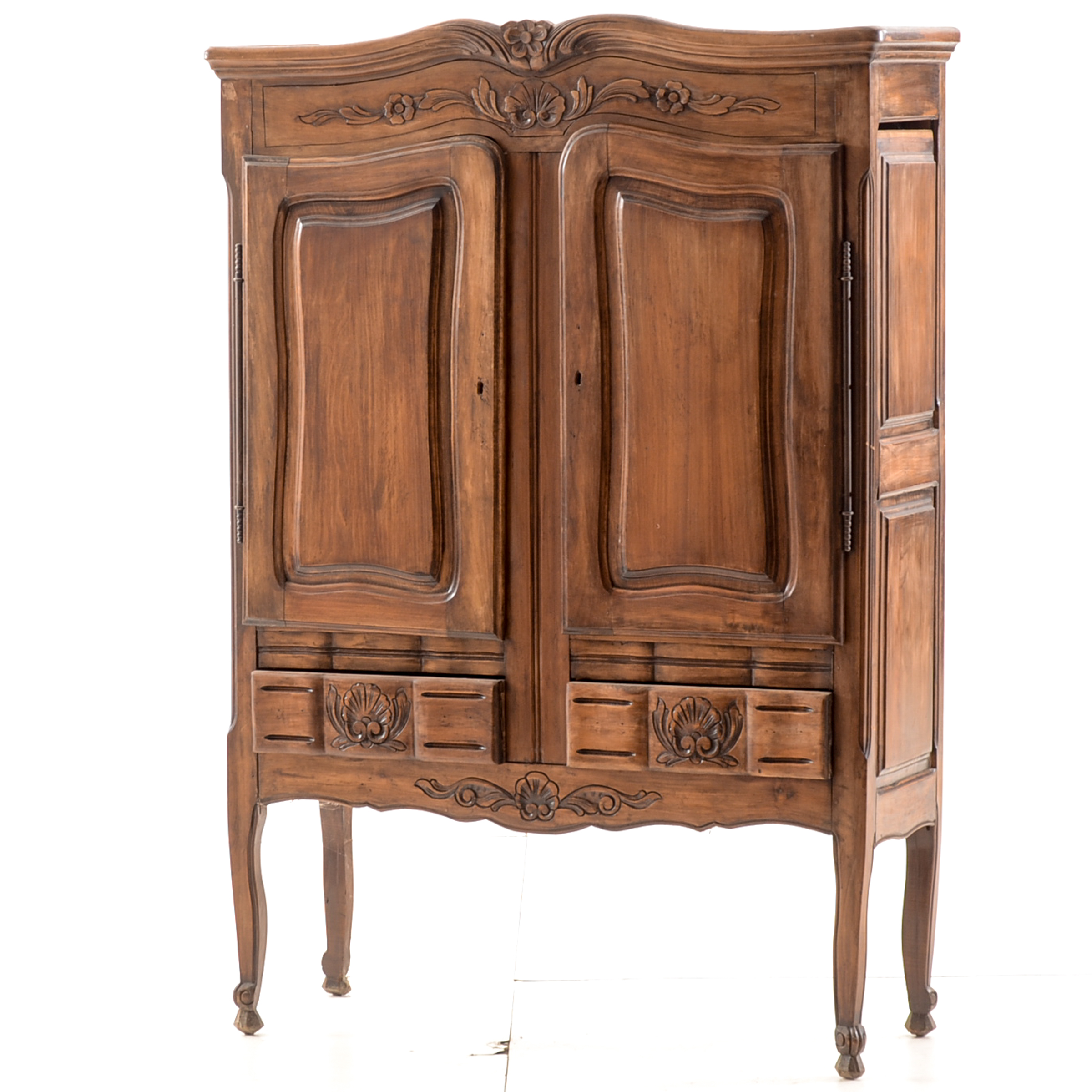 French Carved Walnut Armoire