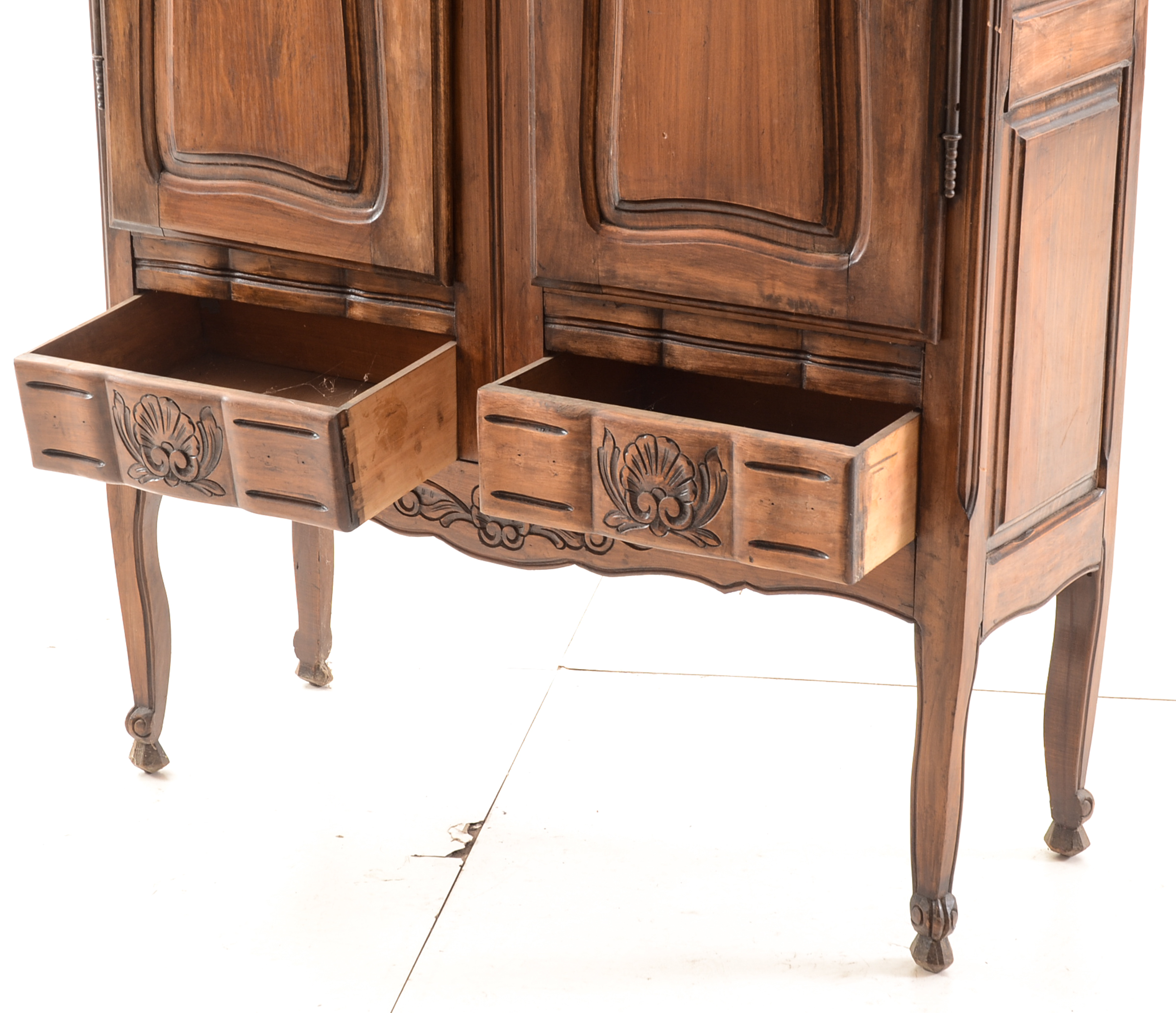 French Carved Walnut Armoire