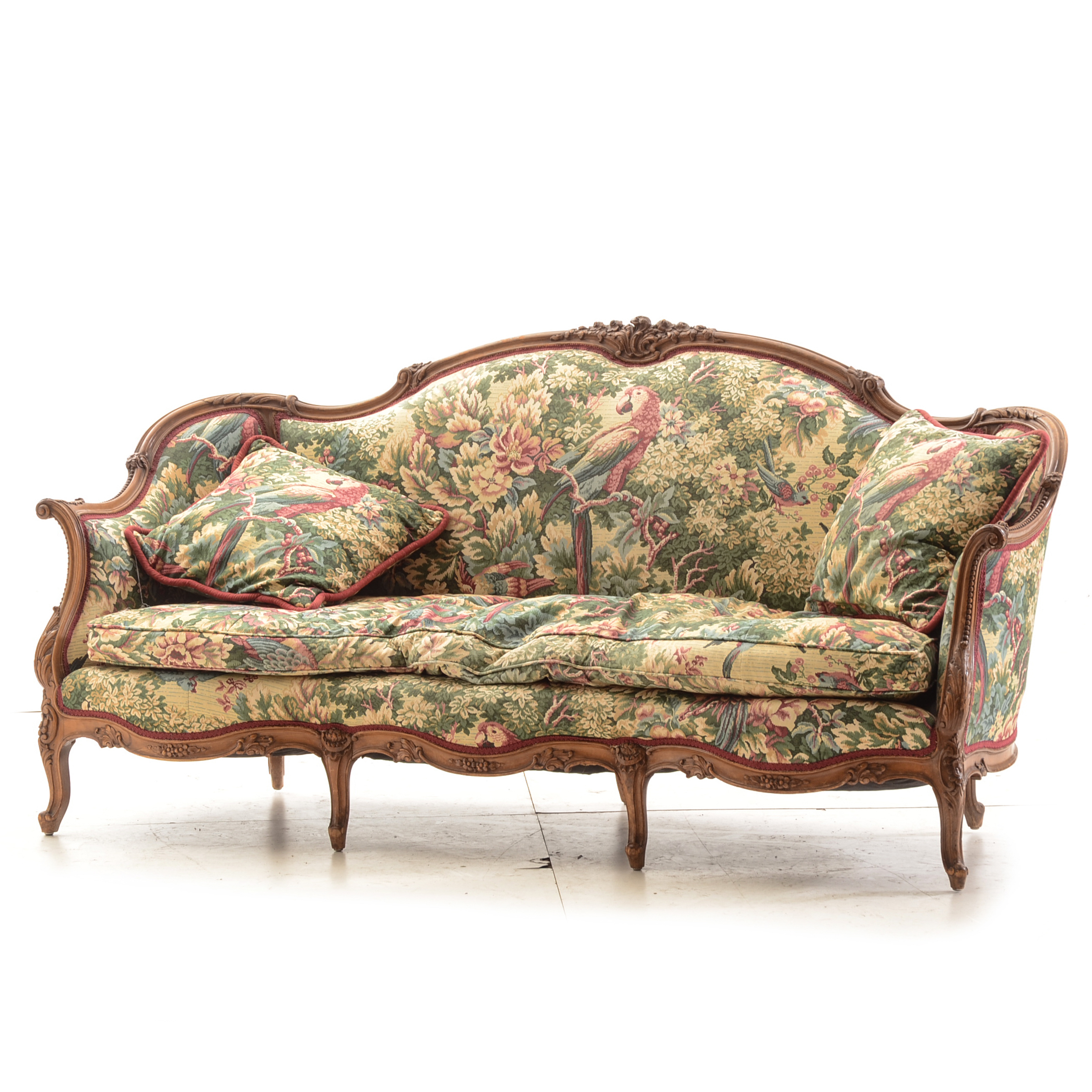 French Carved Beech Canape Sofa