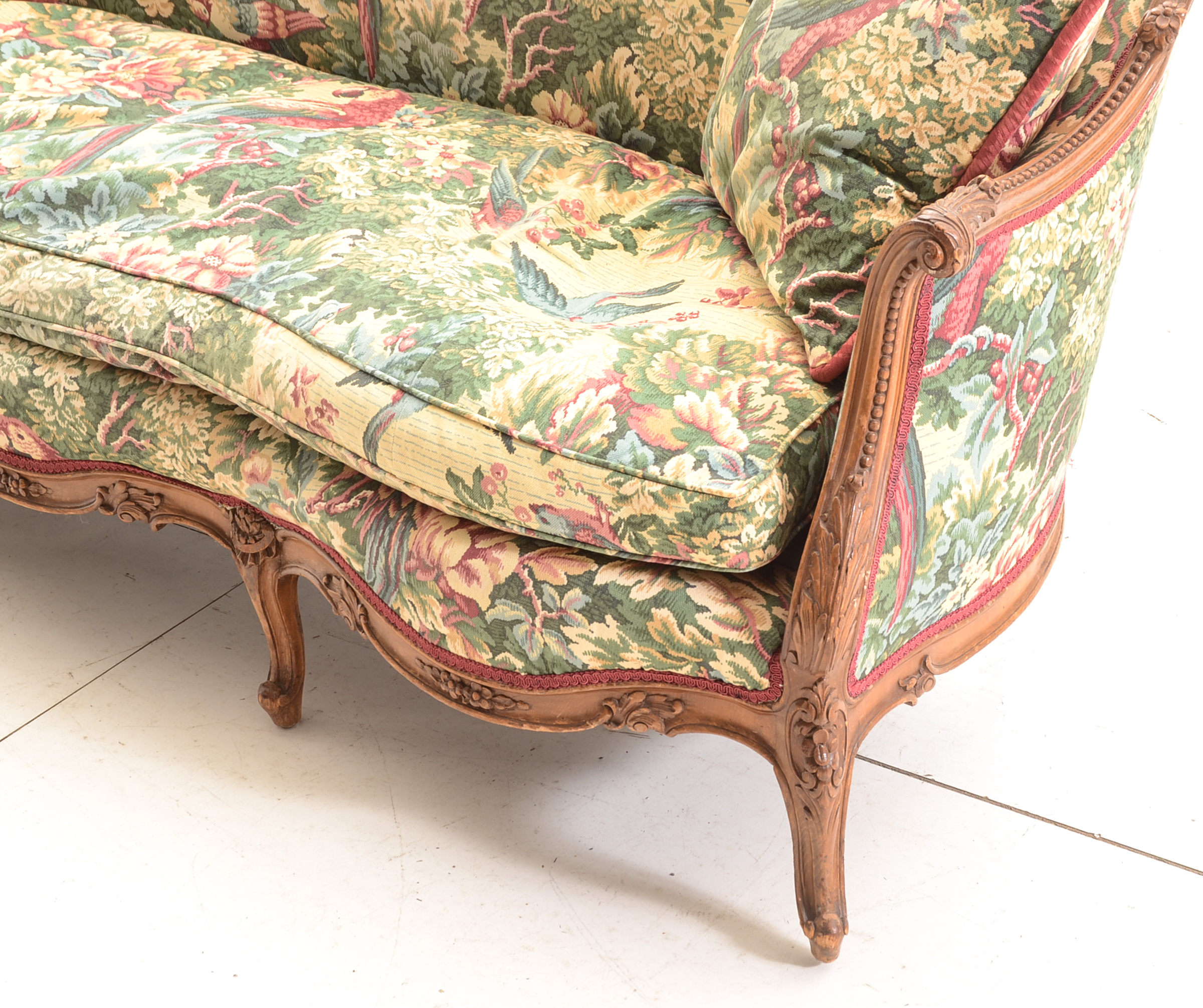 French Carved Beech Canape Sofa