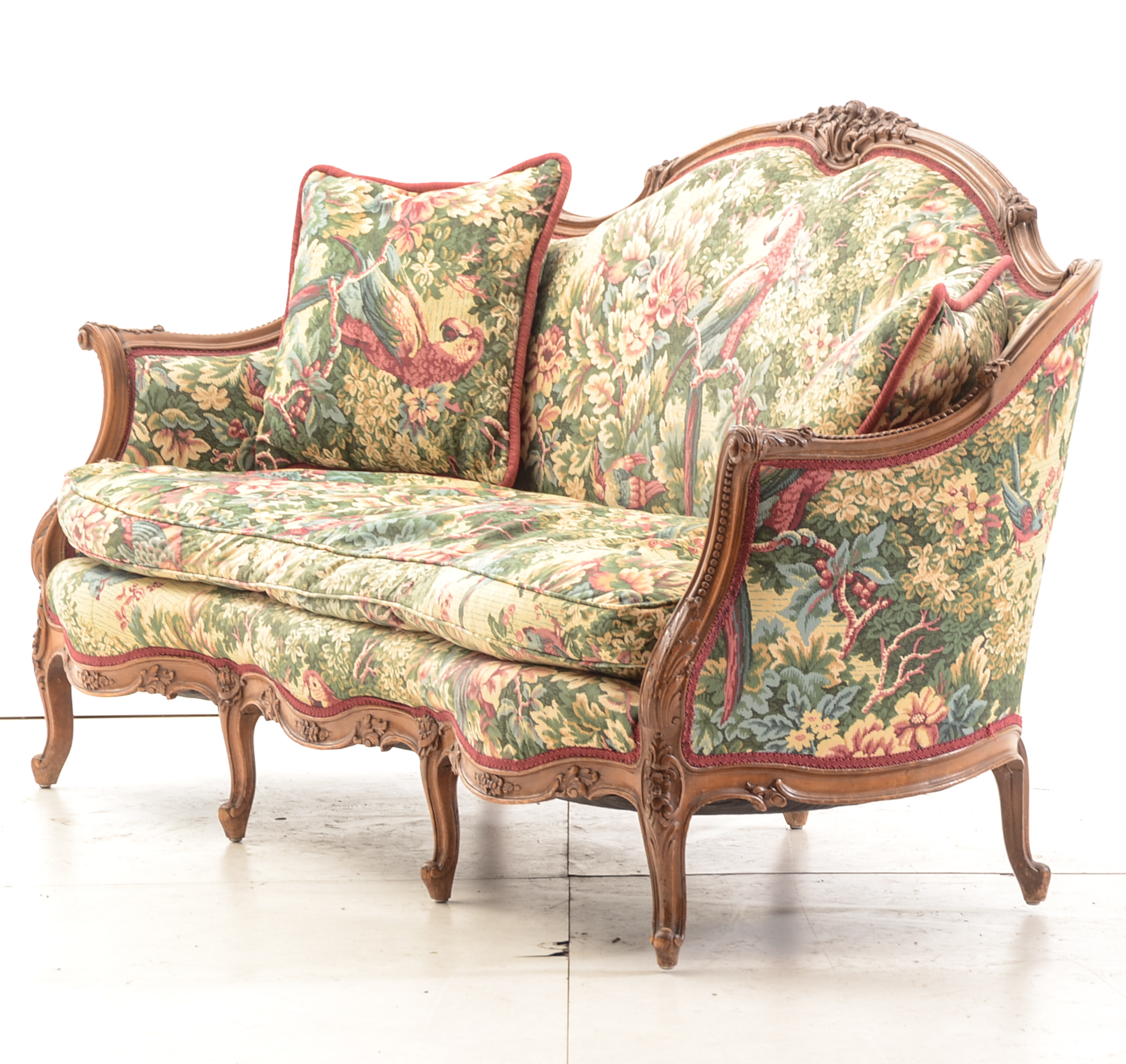 French Carved Beech Canape Sofa