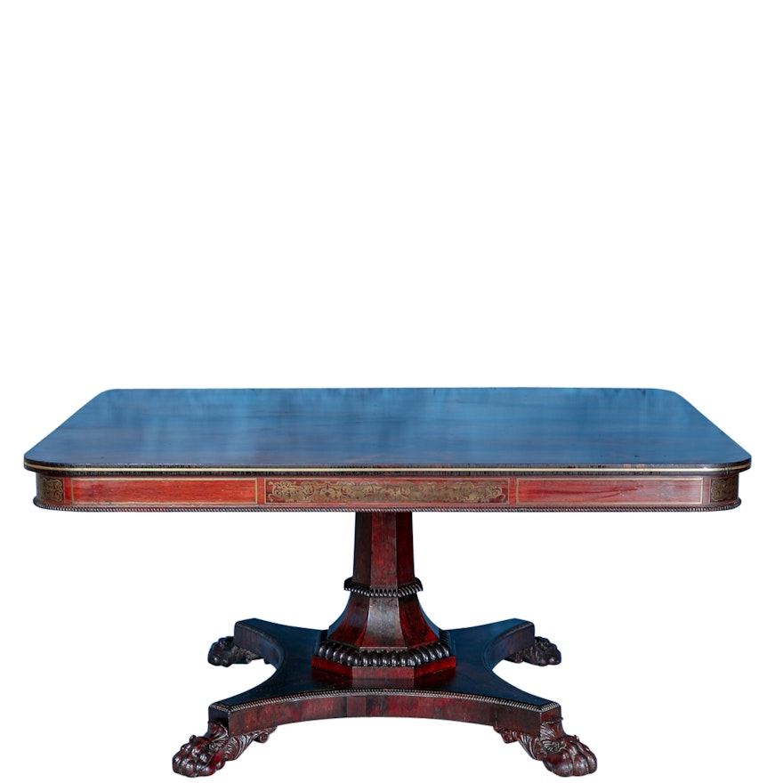 Regency Brass Mounted Rosewood Center Table, Circa 1815, Ex-Warner Brothers
