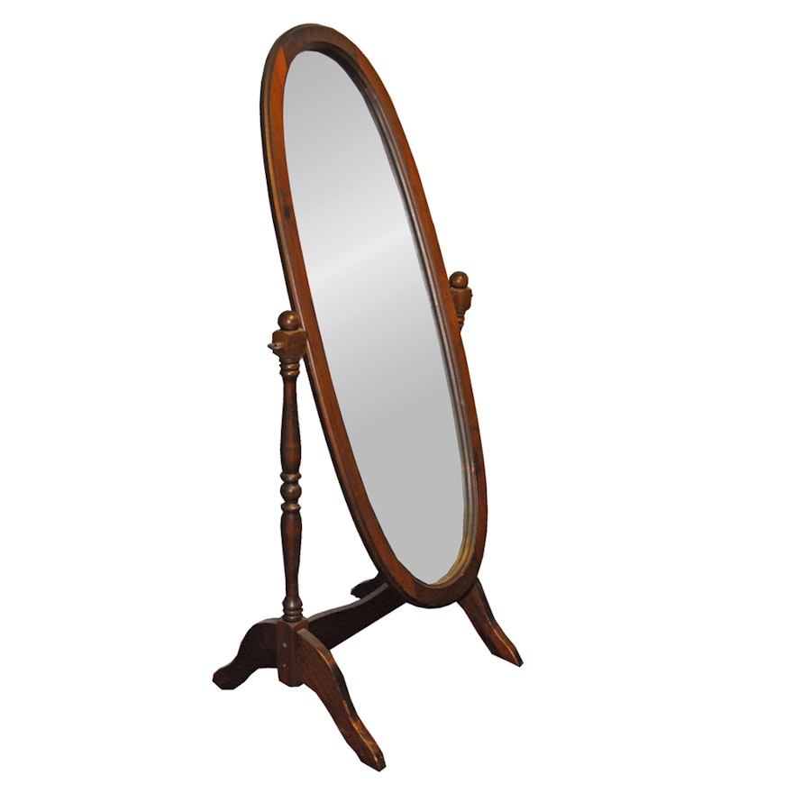 Wood Framed Cheval Style Mirror