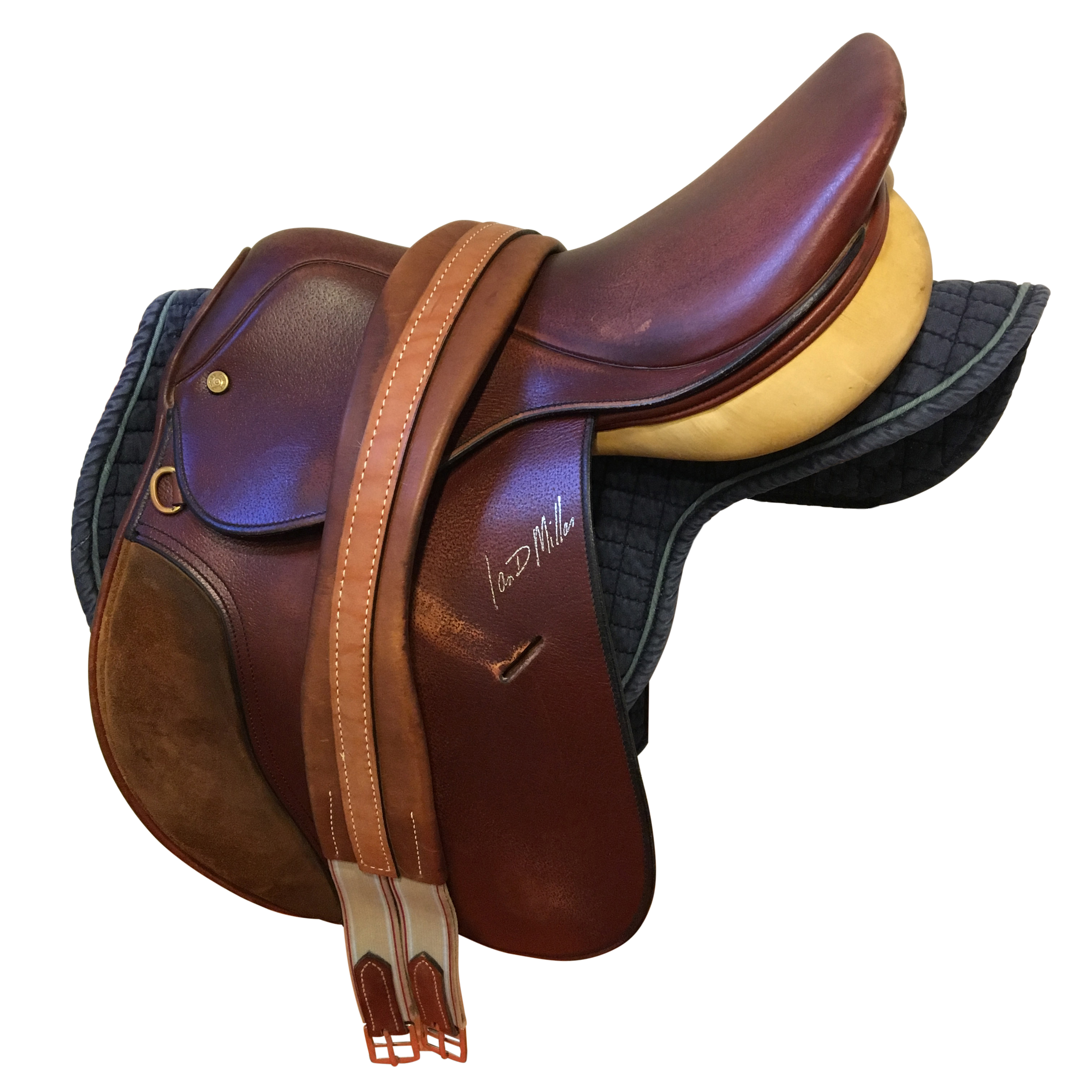 Ian D. Miller English Saddle and Generous Group of Rider's Accessories and Tack