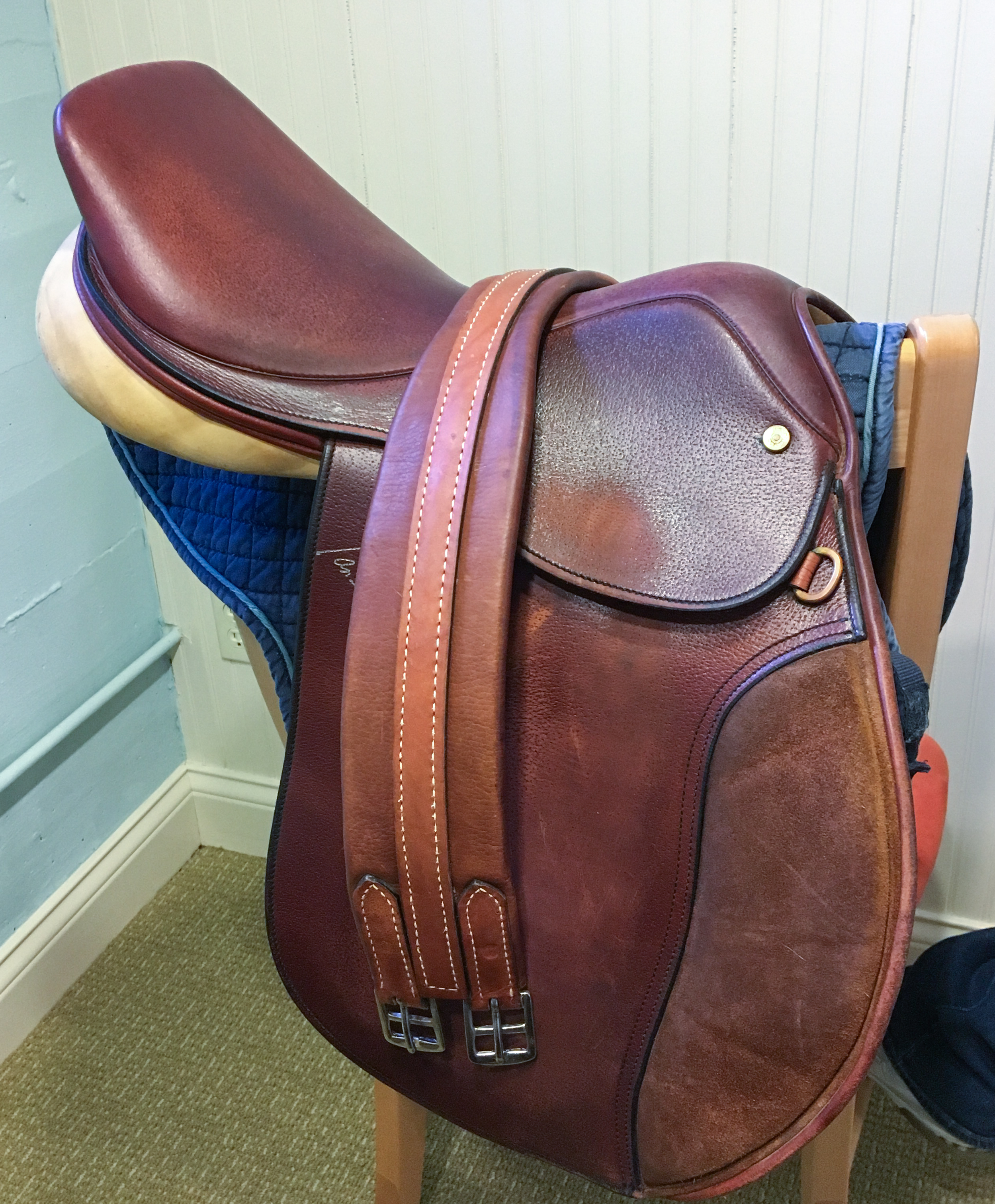 Ian D. Miller English Saddle and Generous Group of Rider's Accessories and Tack
