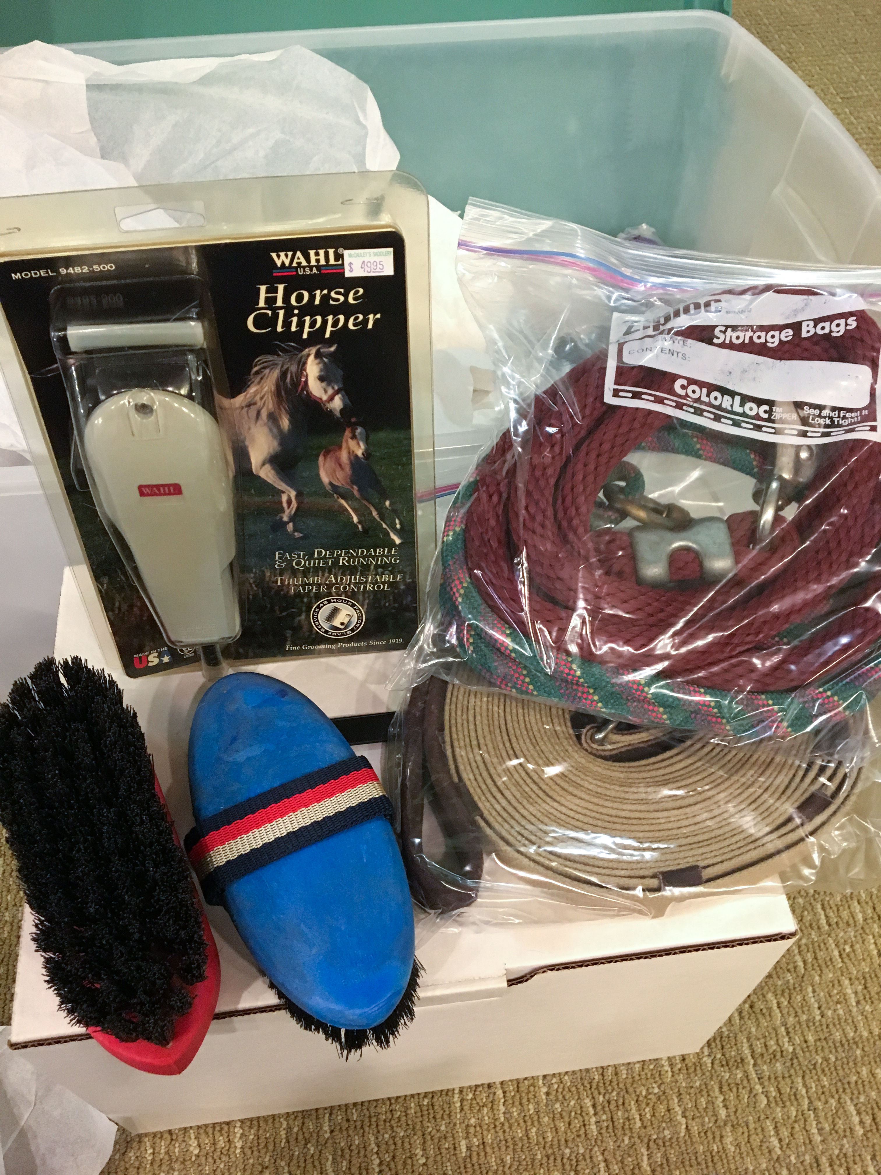 Ian D. Miller English Saddle and Generous Group of Rider's Accessories and Tack