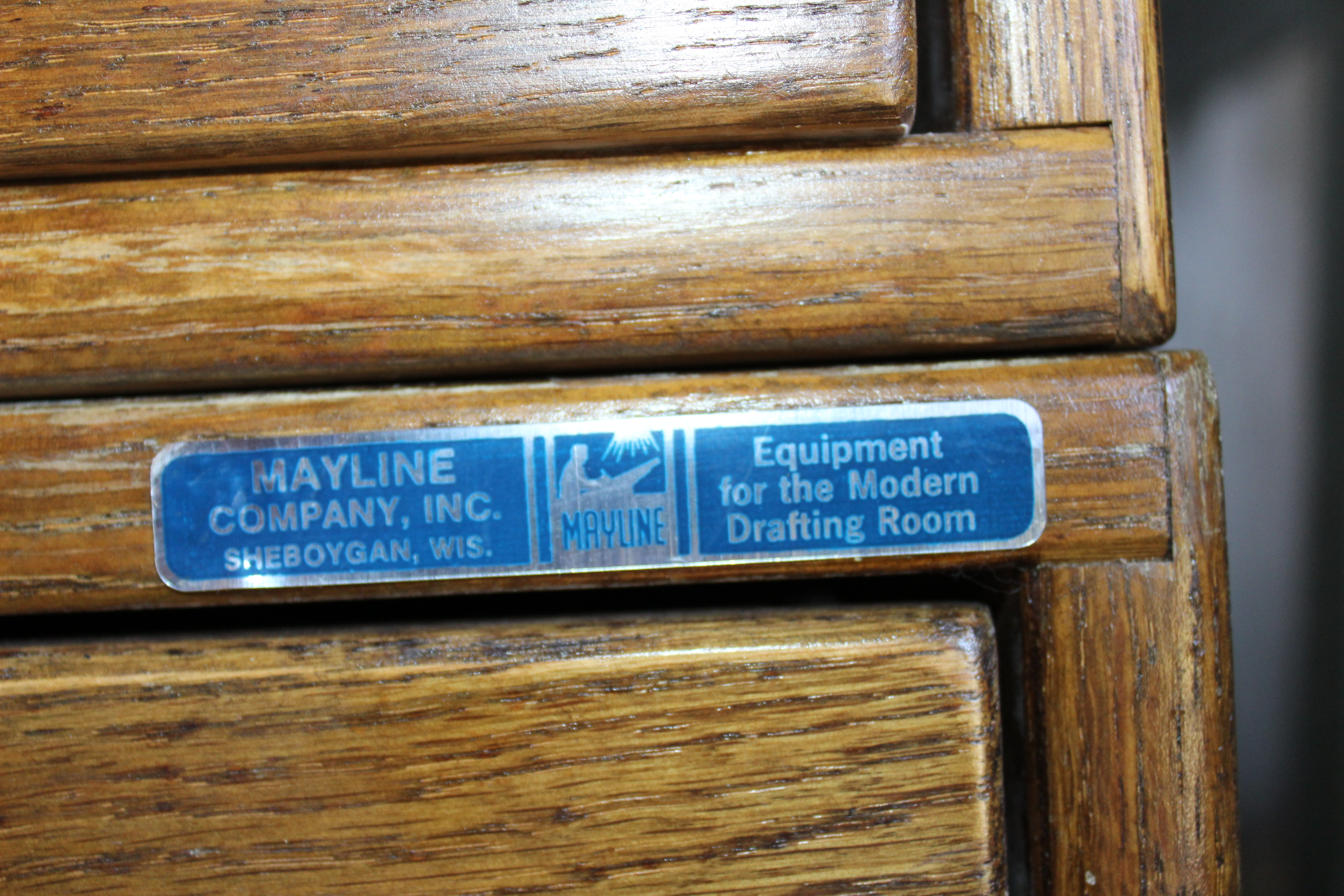 Vintage Three Piece Architectural Drawing and Map Cabinet and Base