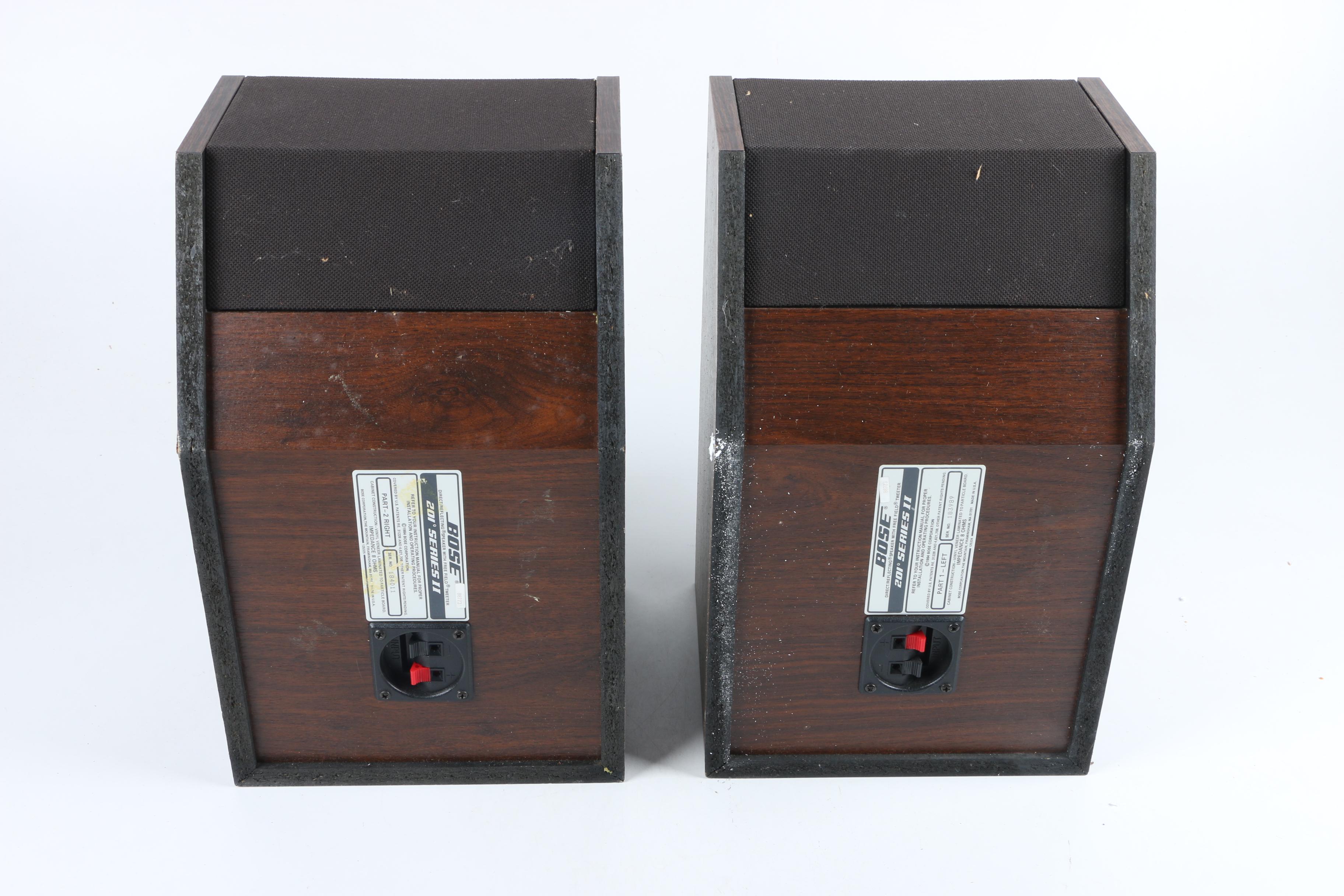 Vintage Bose 201 Series II Direct/Reflecting Speakers with Mounts