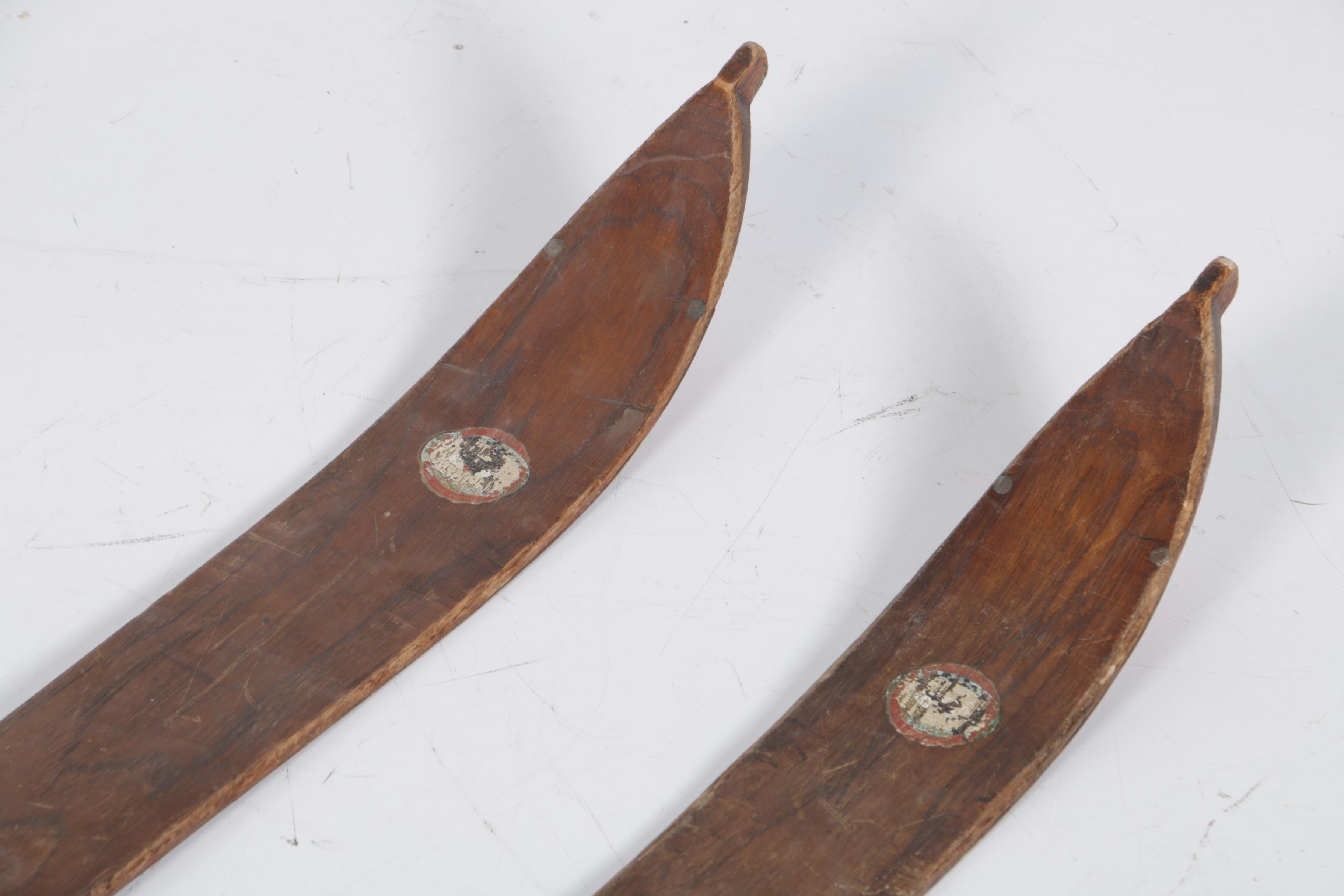 Vintage Abercrombie & Fitch Hickory Skis and Bamboo Ski Poles
