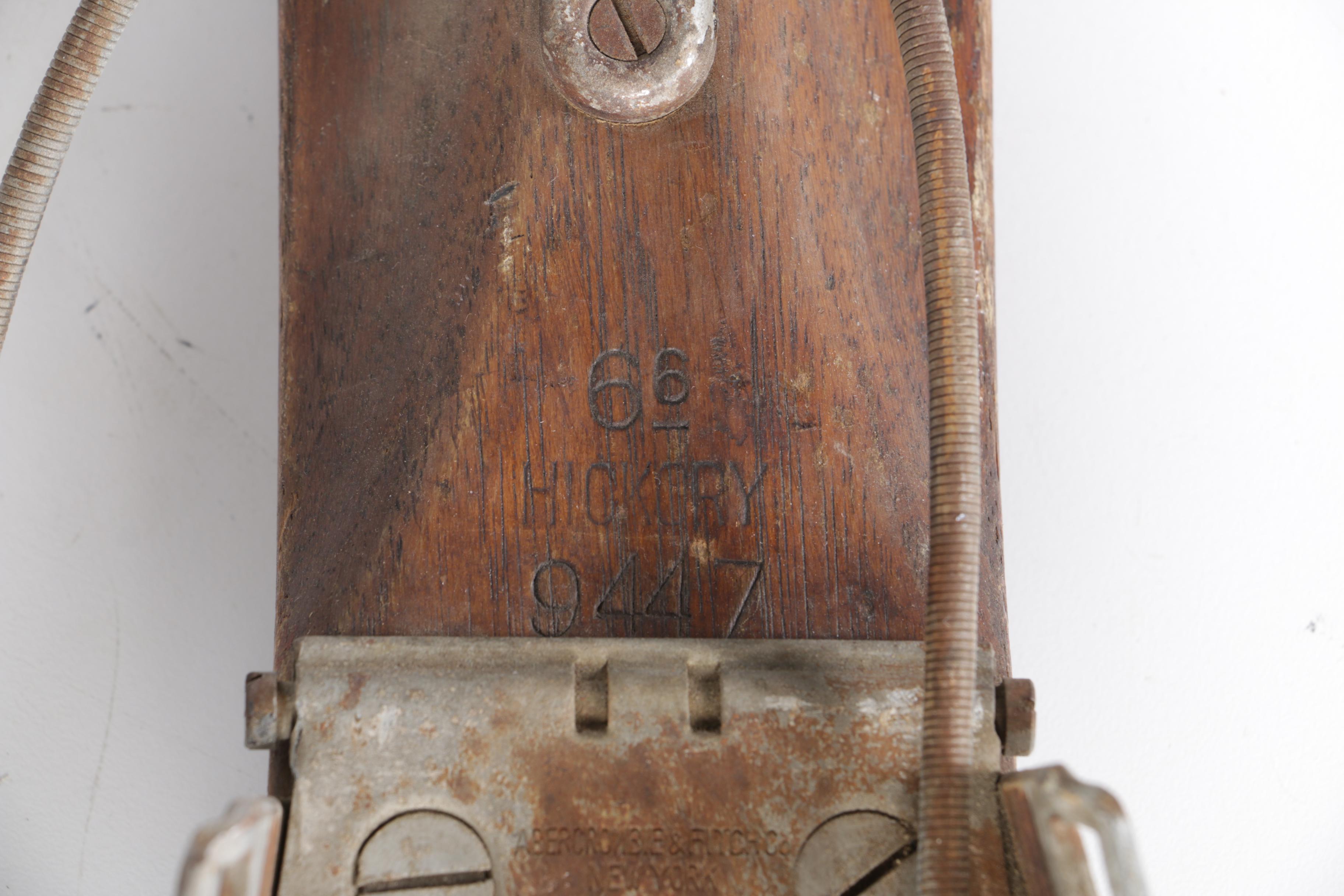 Vintage Abercrombie & Fitch Hickory Skis and Bamboo Ski Poles