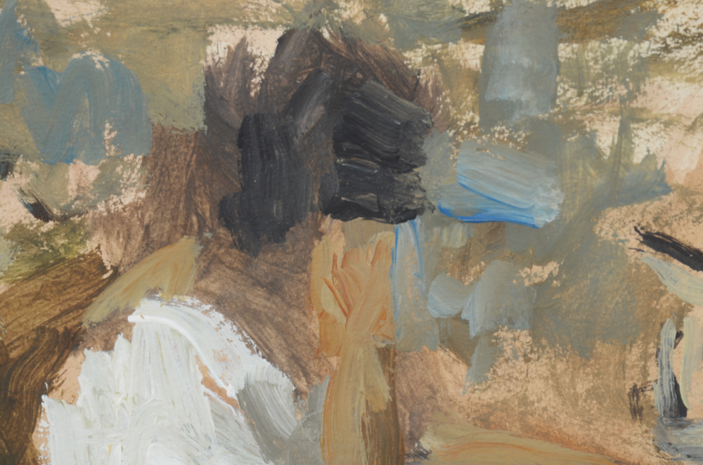 Helen Lambert Vintage Expressionist Oil Painting on Paper of Figure