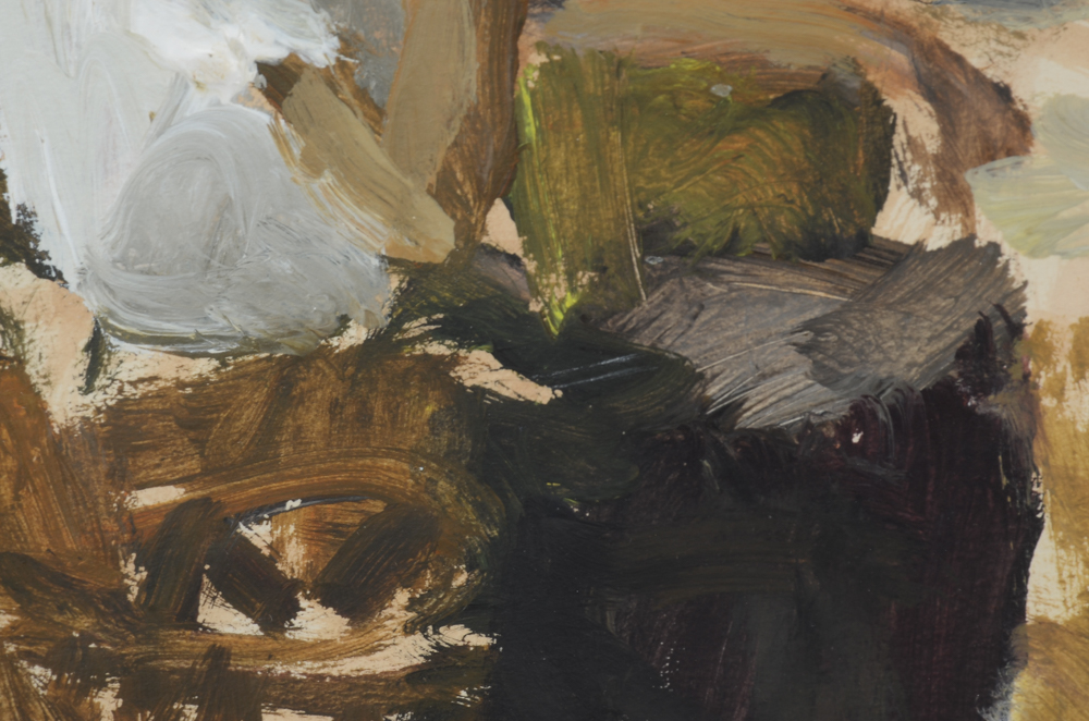 Helen Lambert Vintage Expressionist Oil Painting on Paper of Figure