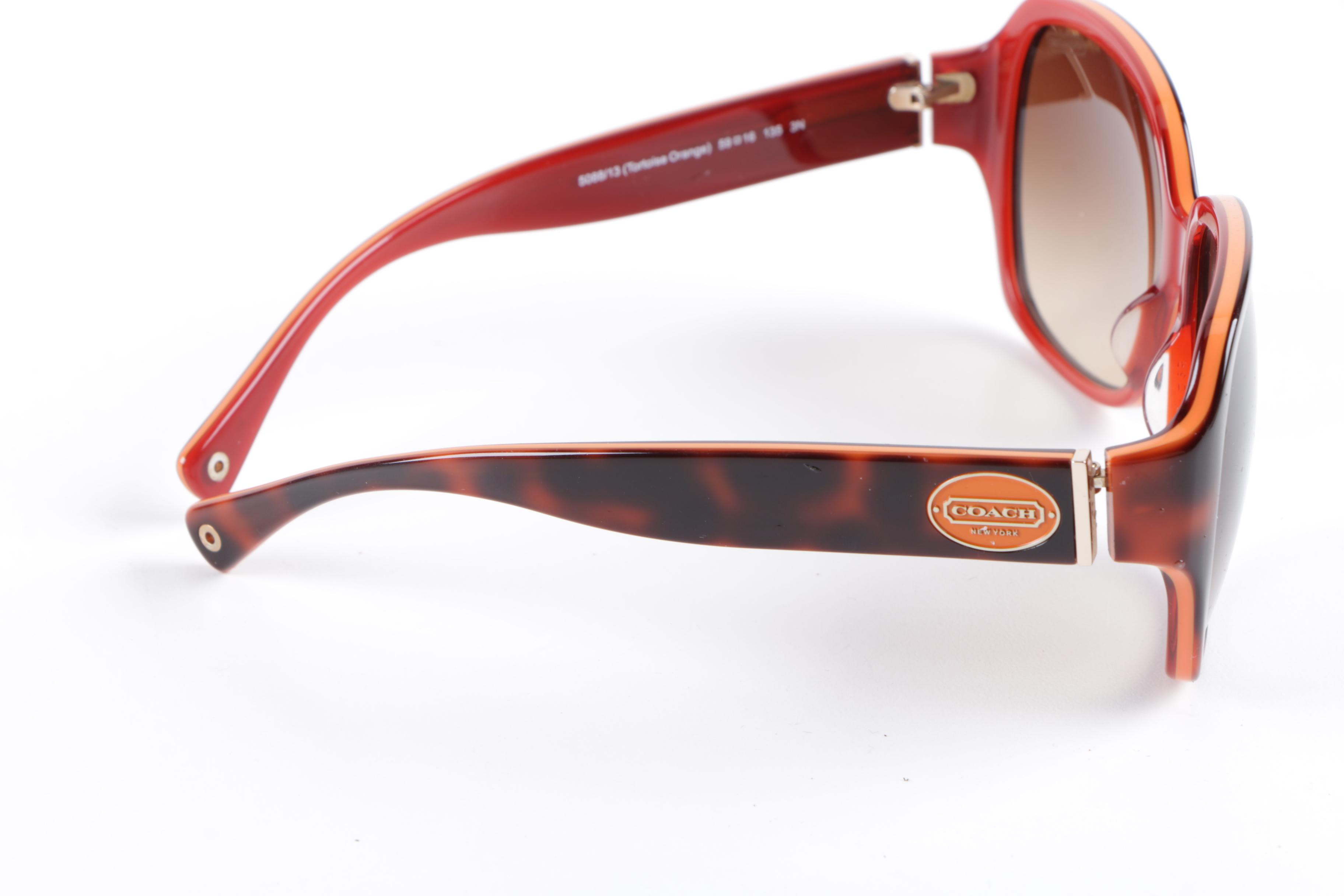 Coach L037 Bridget Tortoise Orange Sunglasses with Case