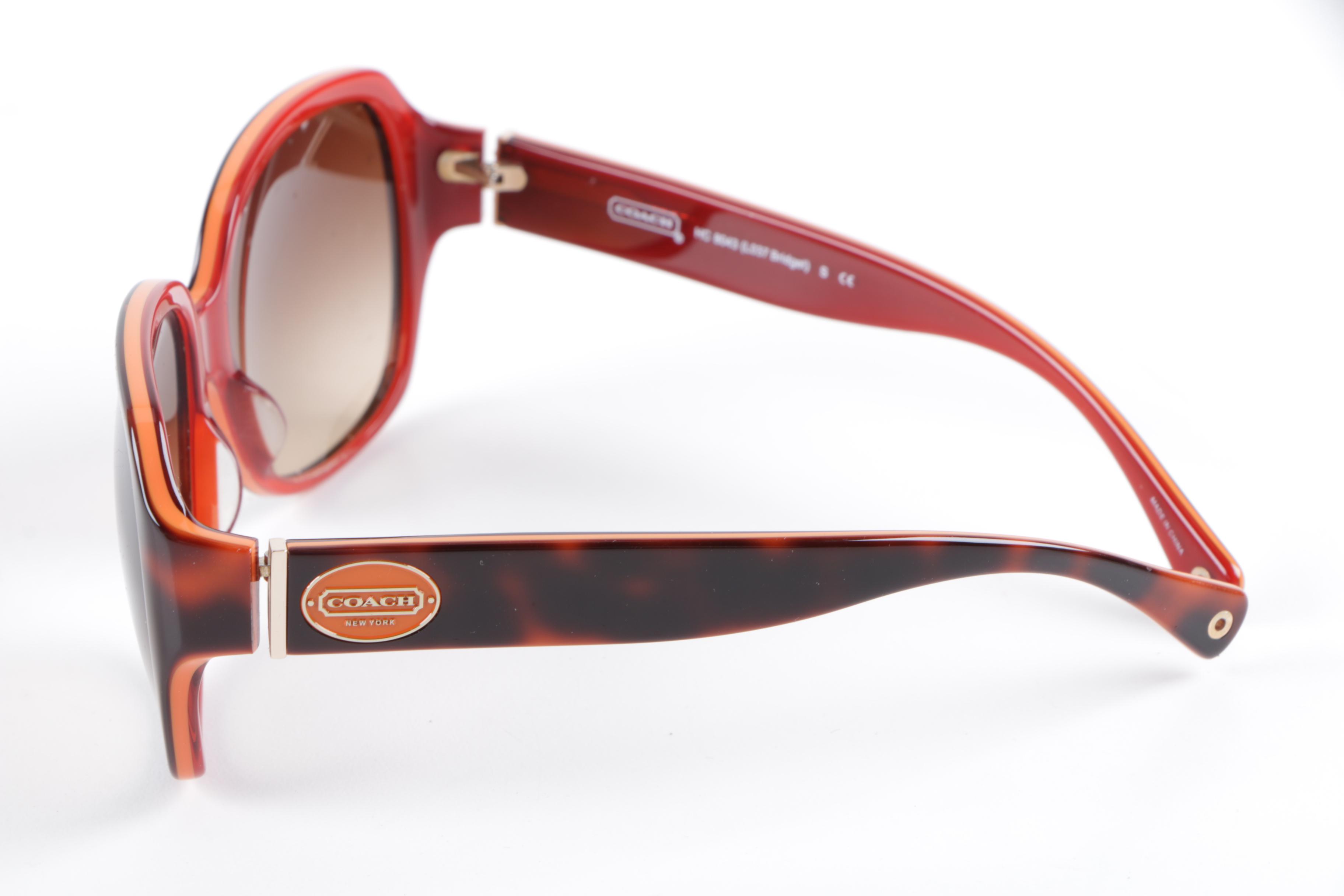 Coach L037 Bridget Tortoise Orange Sunglasses with Case