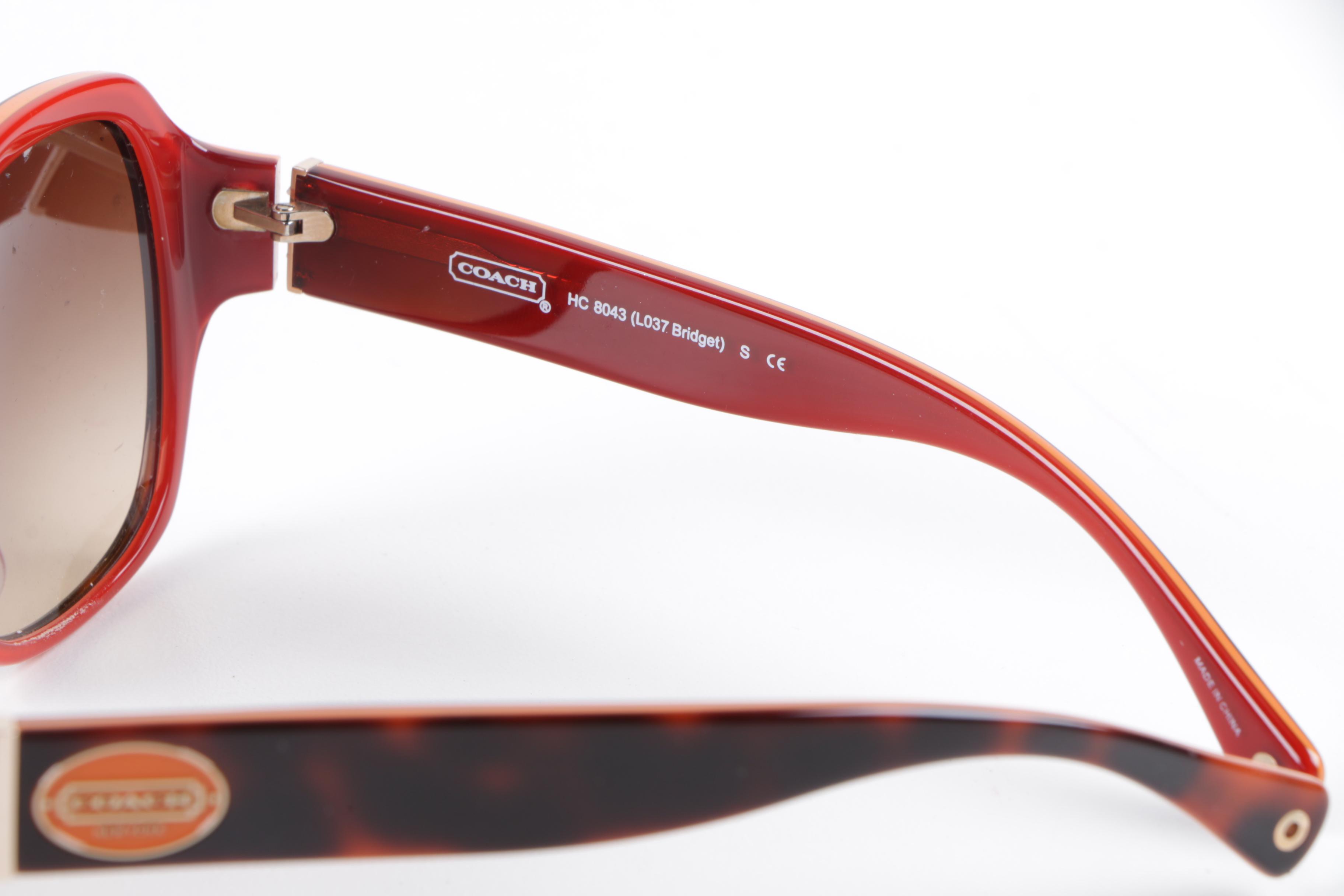 Coach L037 Bridget Tortoise Orange Sunglasses with Case