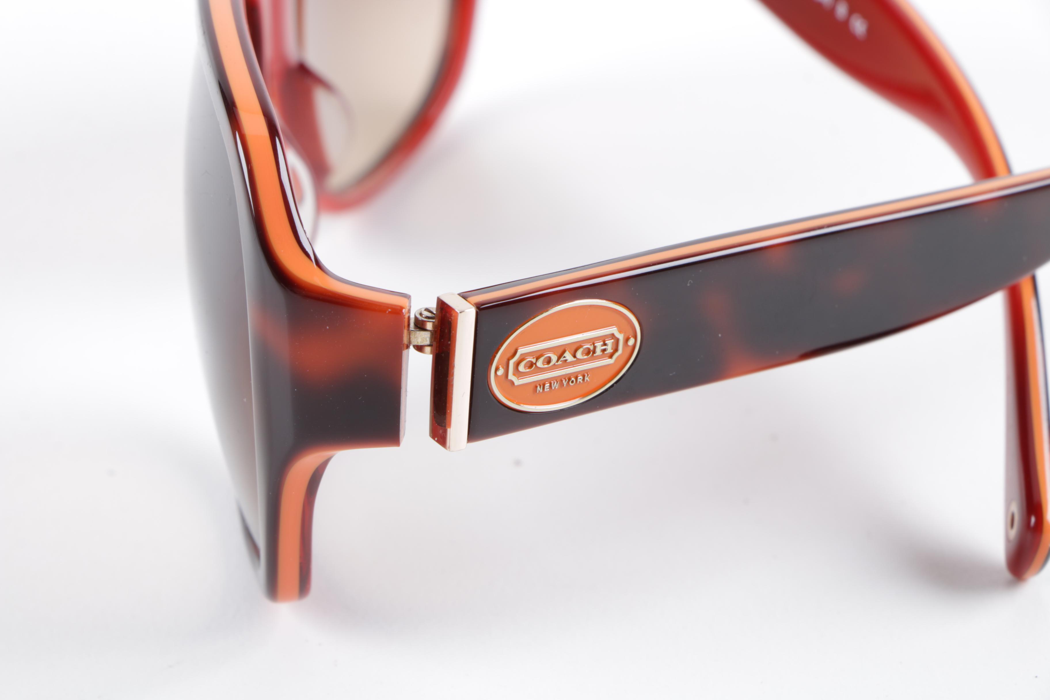 Coach L037 Bridget Tortoise Orange Sunglasses with Case