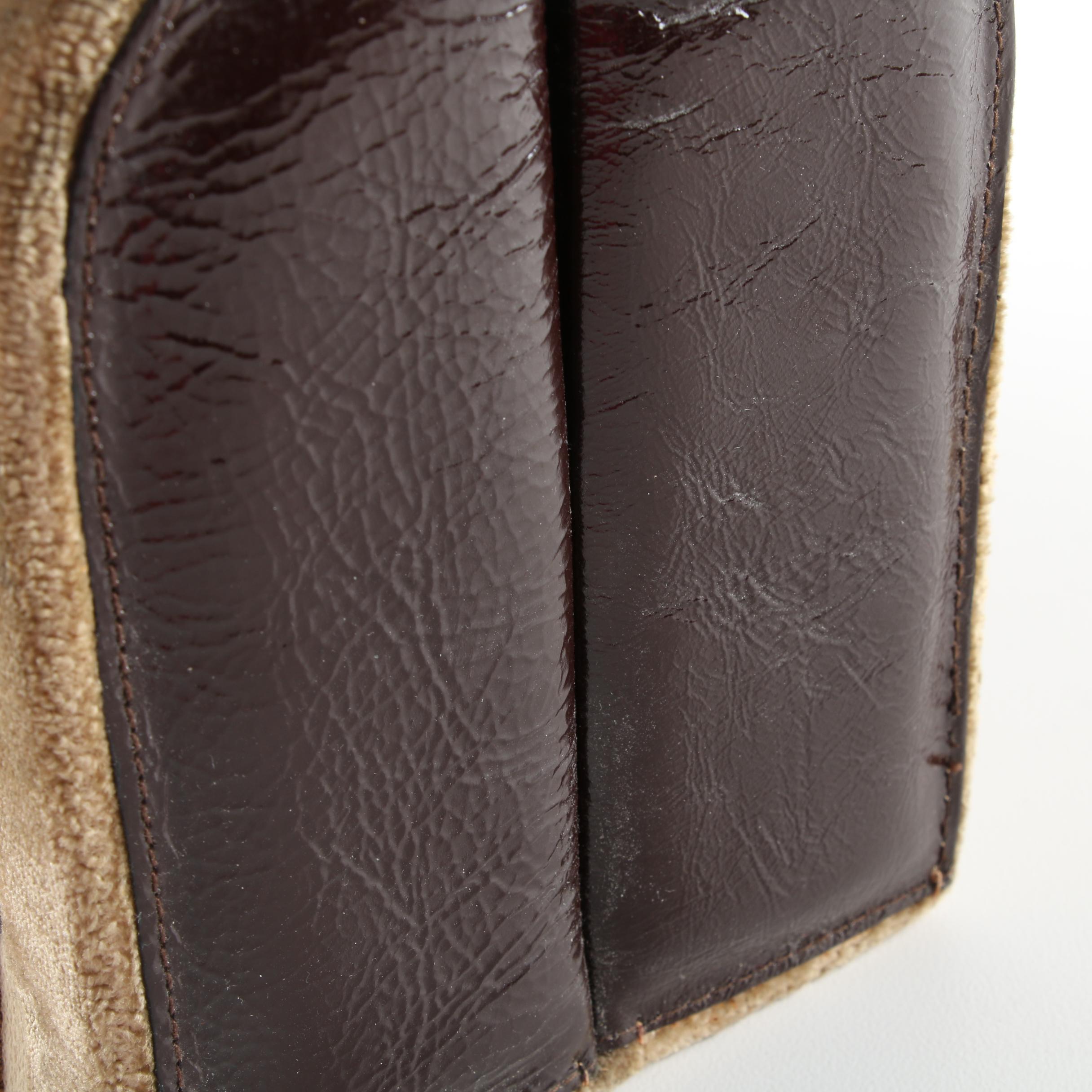 Vintage Tano of Madrid Flocked Doctor's Bag Purse, Made in Spain