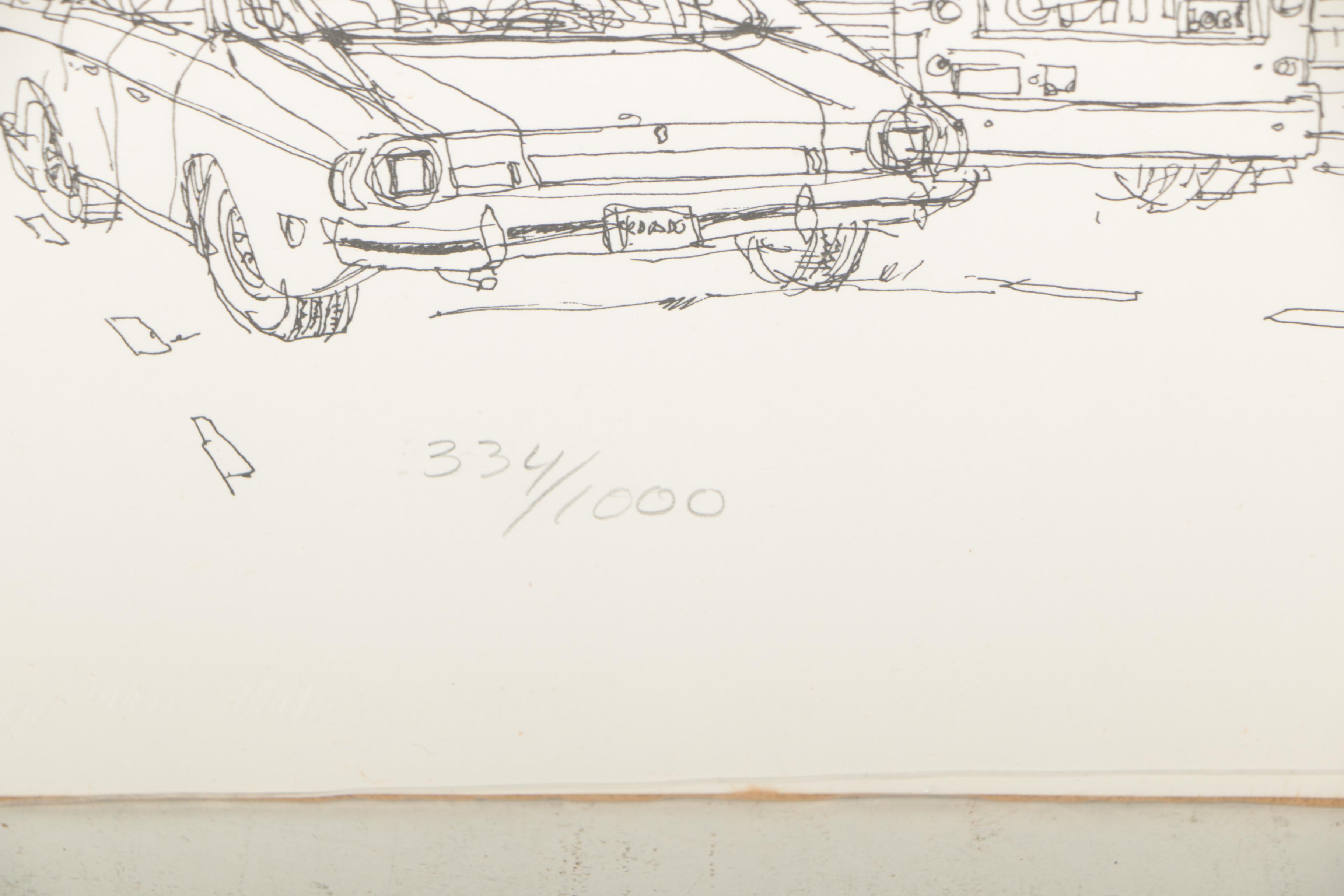 Nevin Robinson Lithograph of Pittsburgh's "Duquesne Incline"