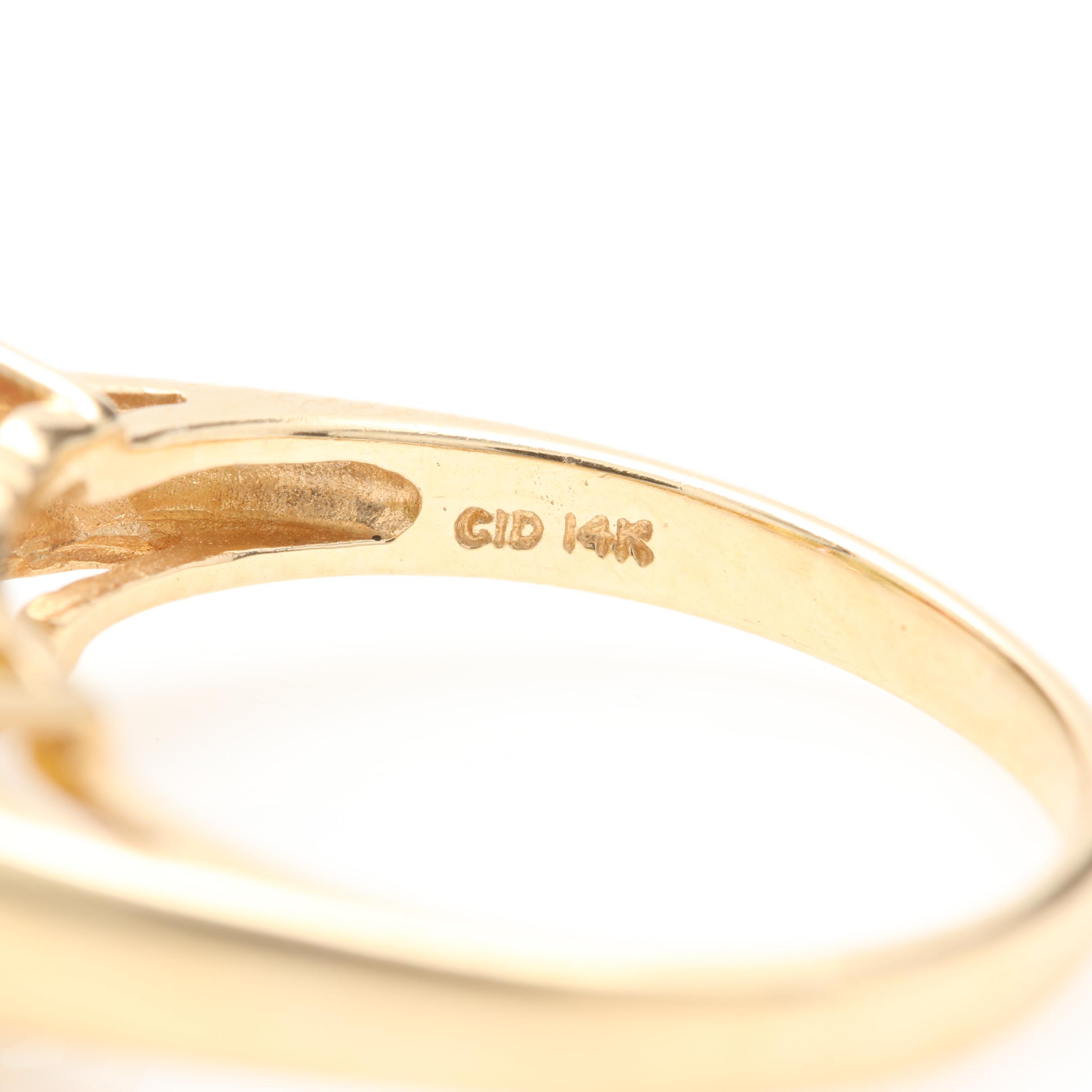 14K Yellow Gold Peridot, Garnet, and Synthetic Yellow Sapphire Ring