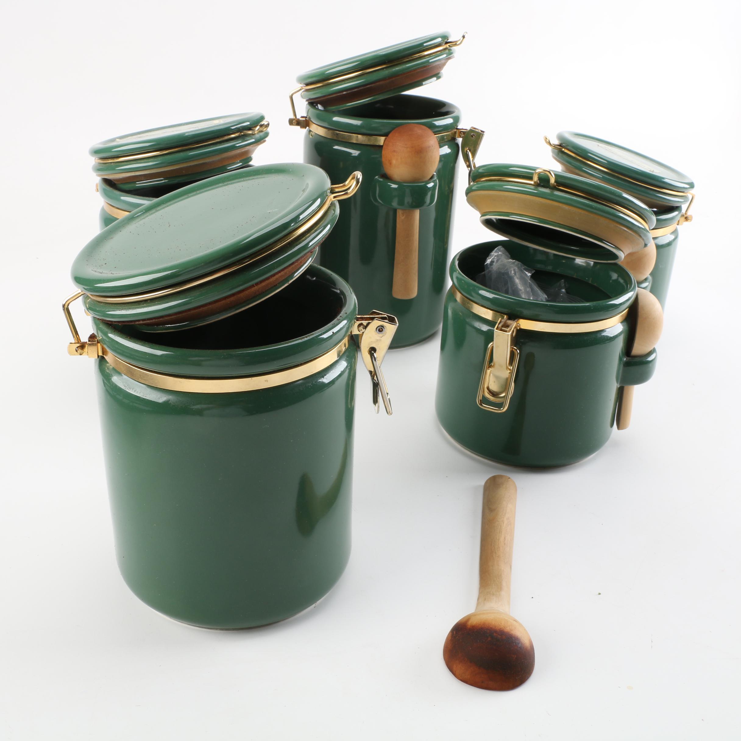 Green Ceramic Kitchen Canisters