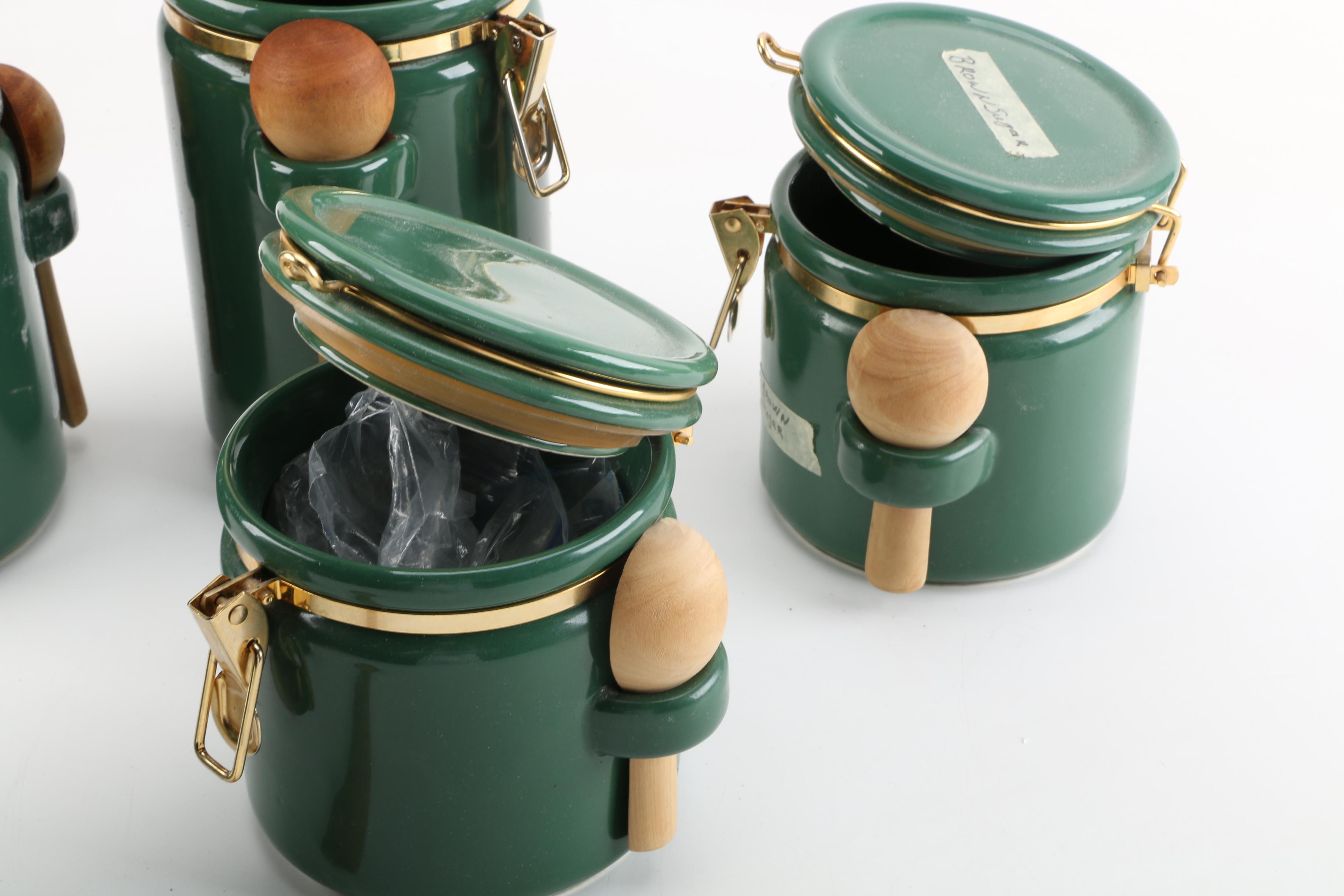 Green Ceramic Kitchen Canisters