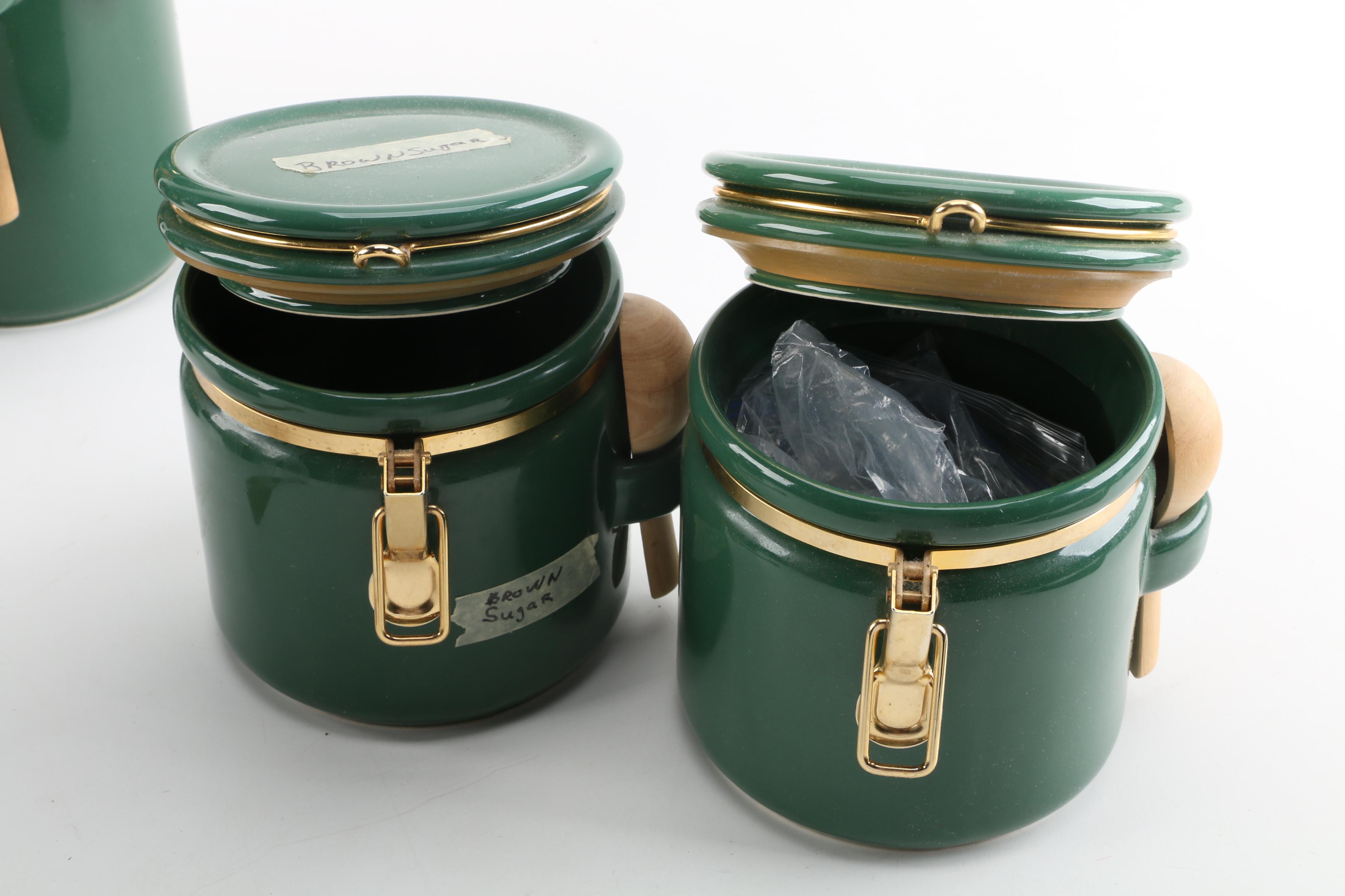 Green Ceramic Kitchen Canisters