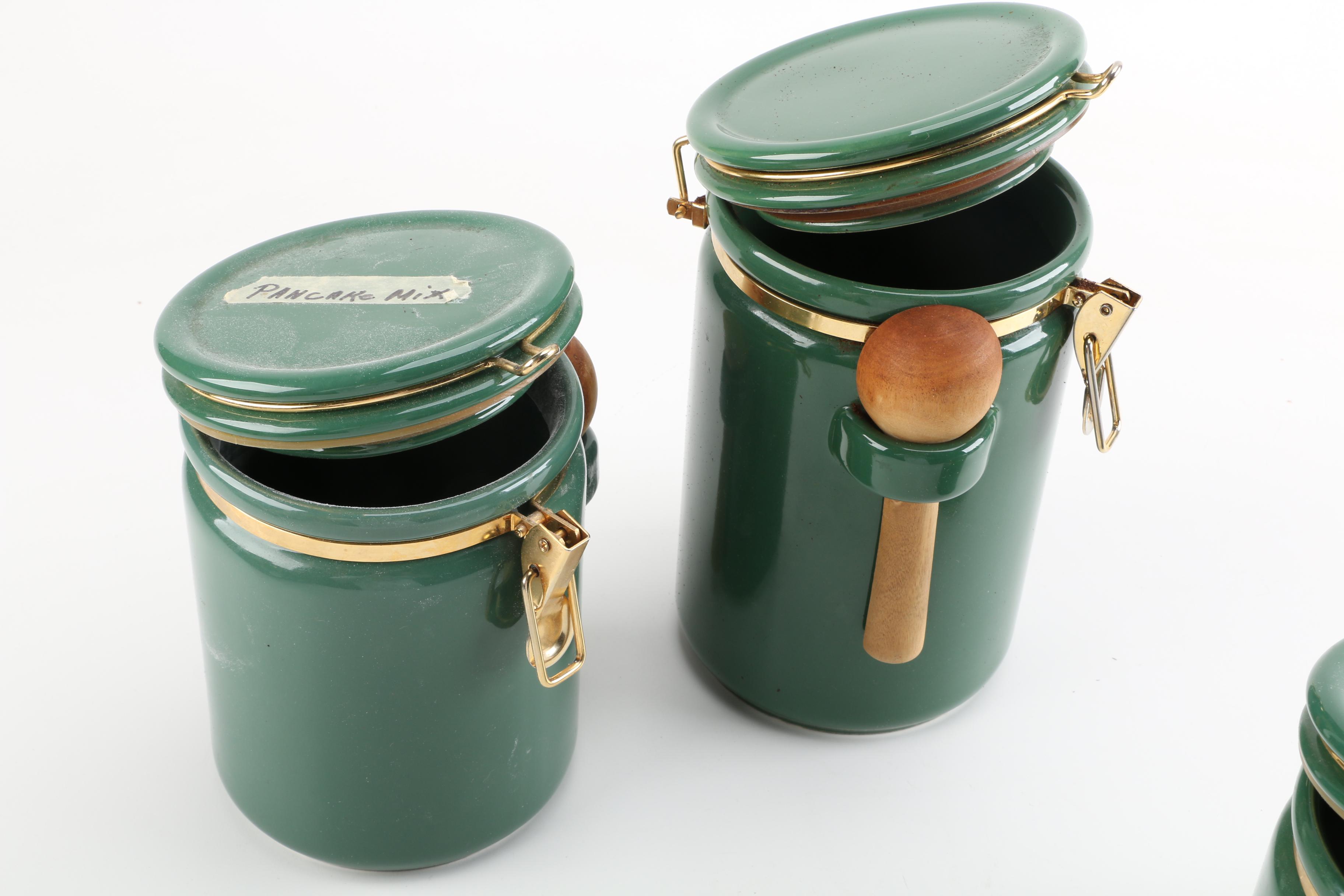 Green Ceramic Kitchen Canisters