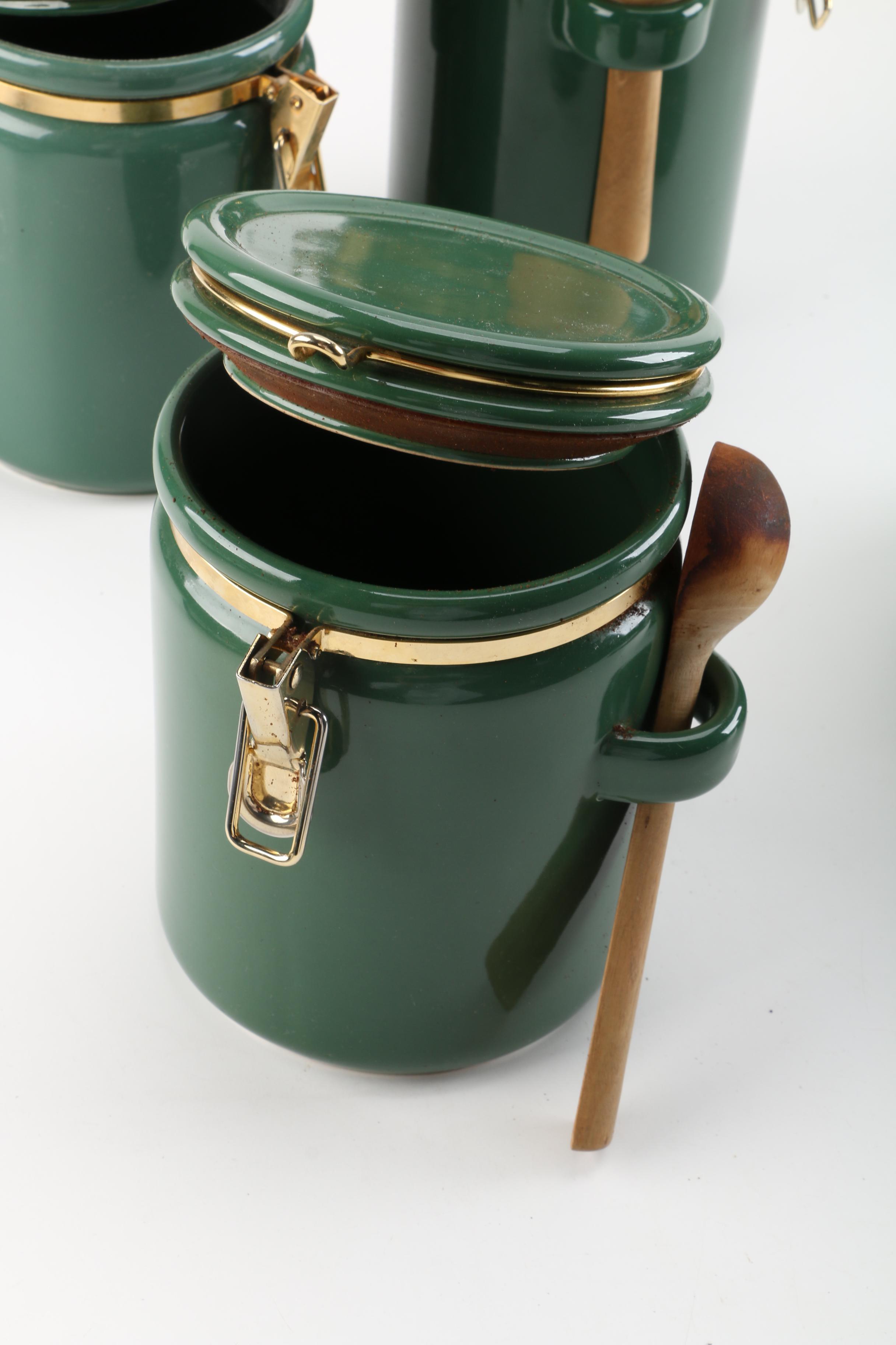 Green Ceramic Kitchen Canisters