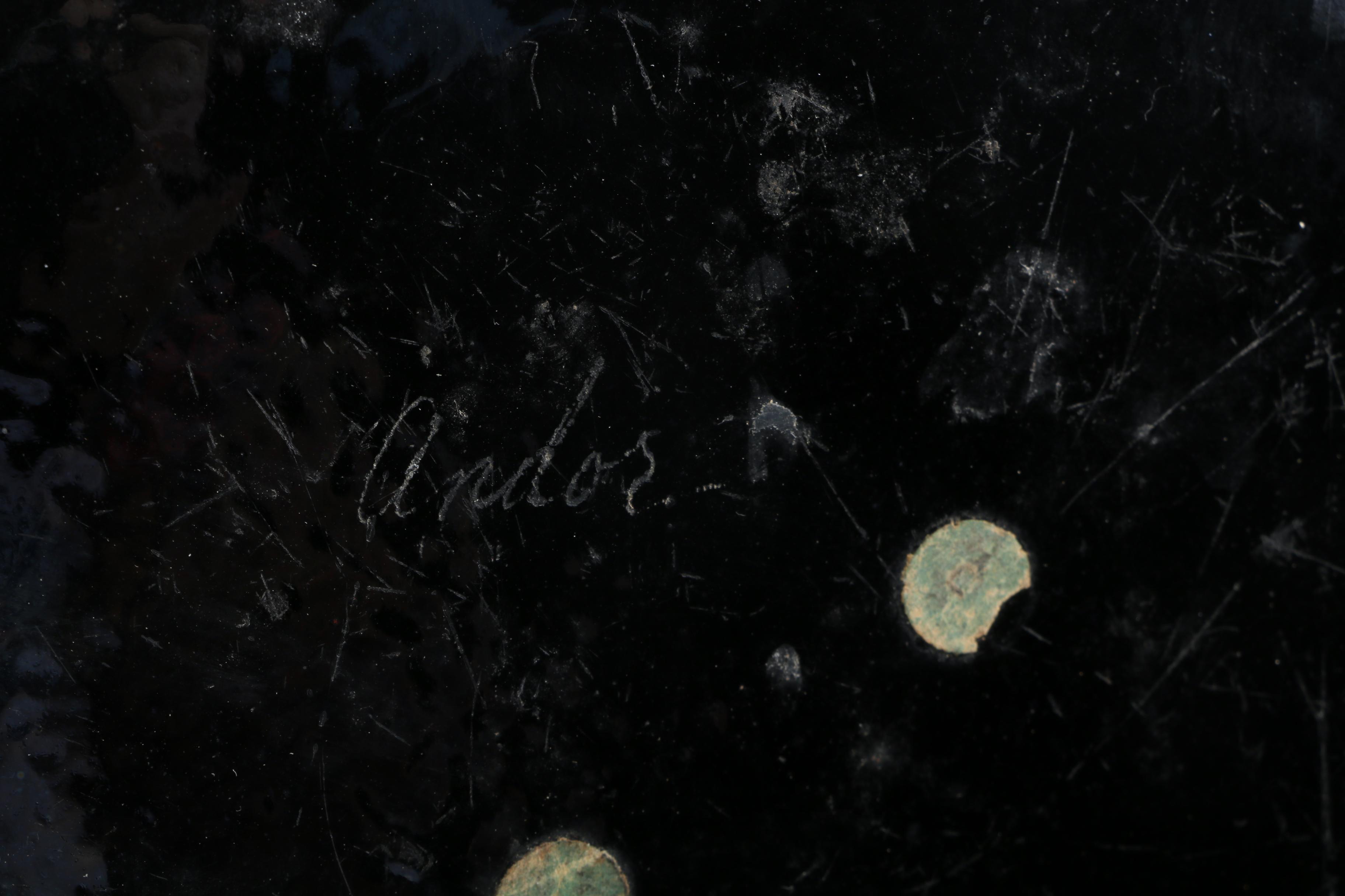 Blown Glass Bowl with Vintage Hall "Chinese Red" Teapot and Andor Enameled Plate