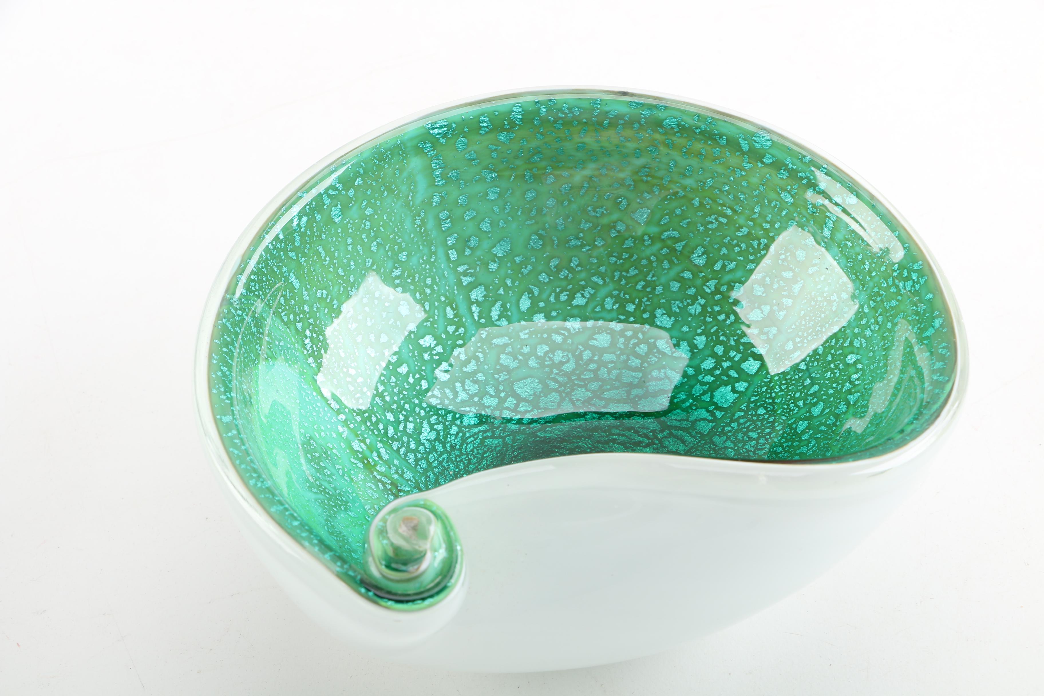 Blown Glass Bowl with Vintage Hall "Chinese Red" Teapot and Andor Enameled Plate