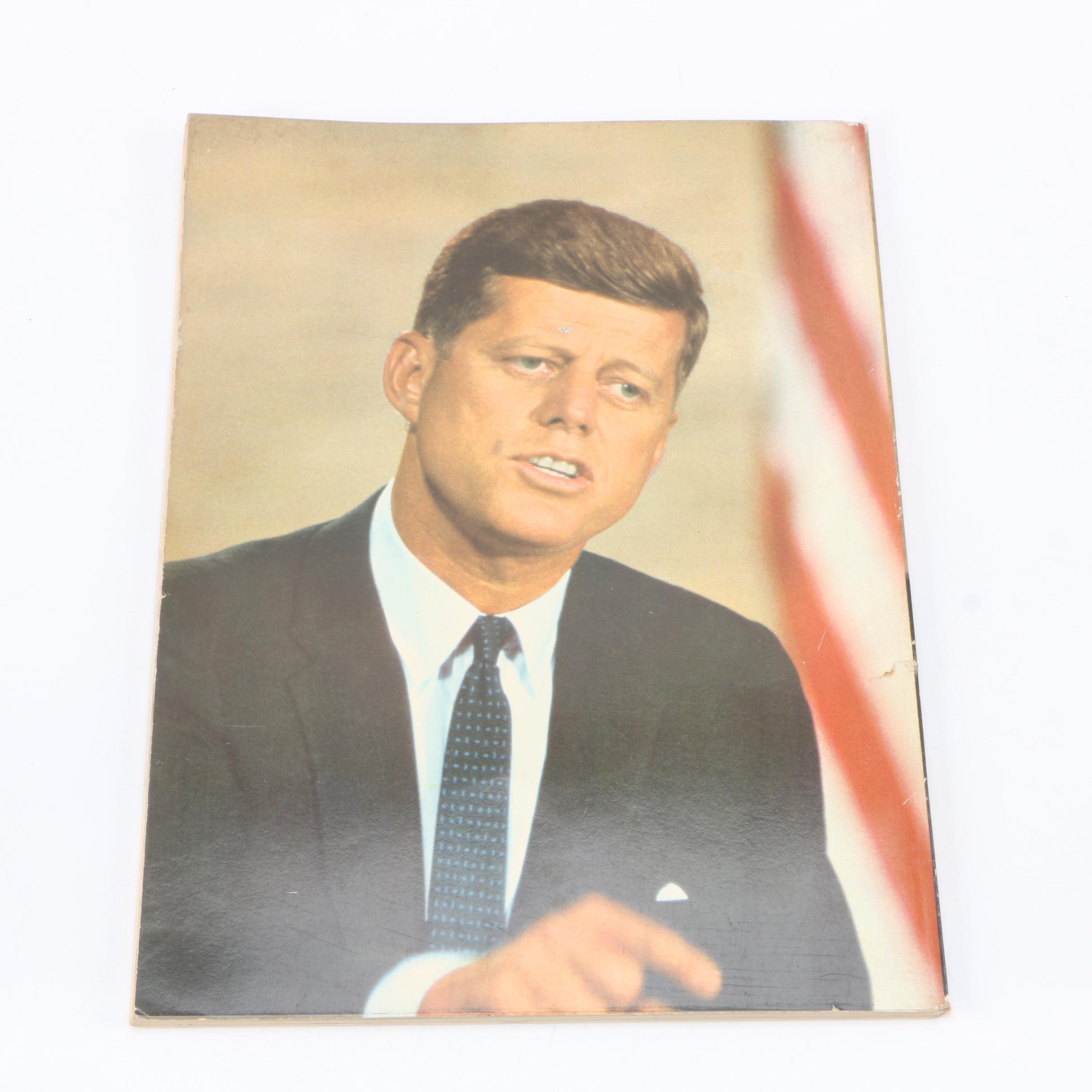 1964 "The Story of John F. Kennedy" Wonder Book and 1940s Newspapers