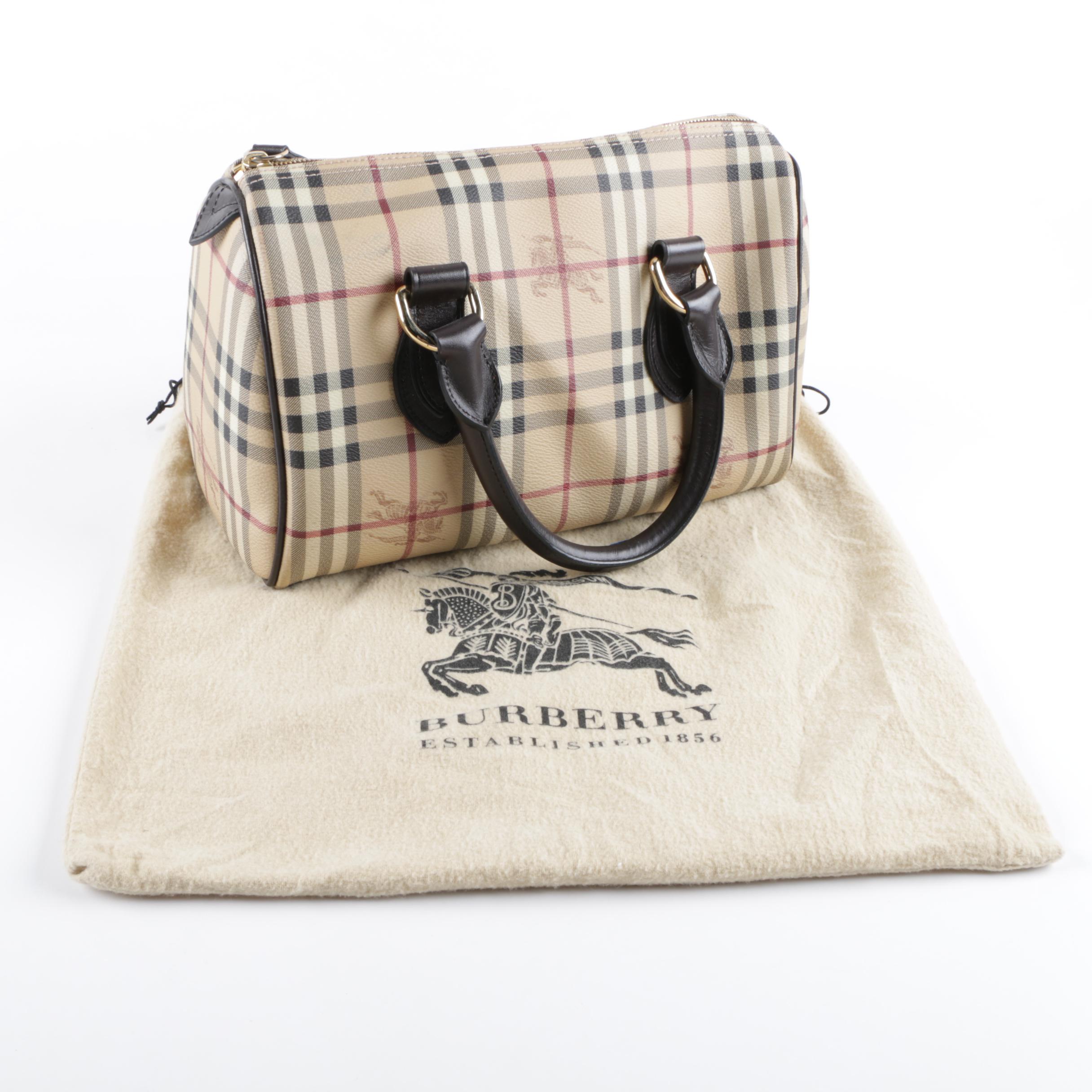 Burberry Haymarket Check Boston Handbag