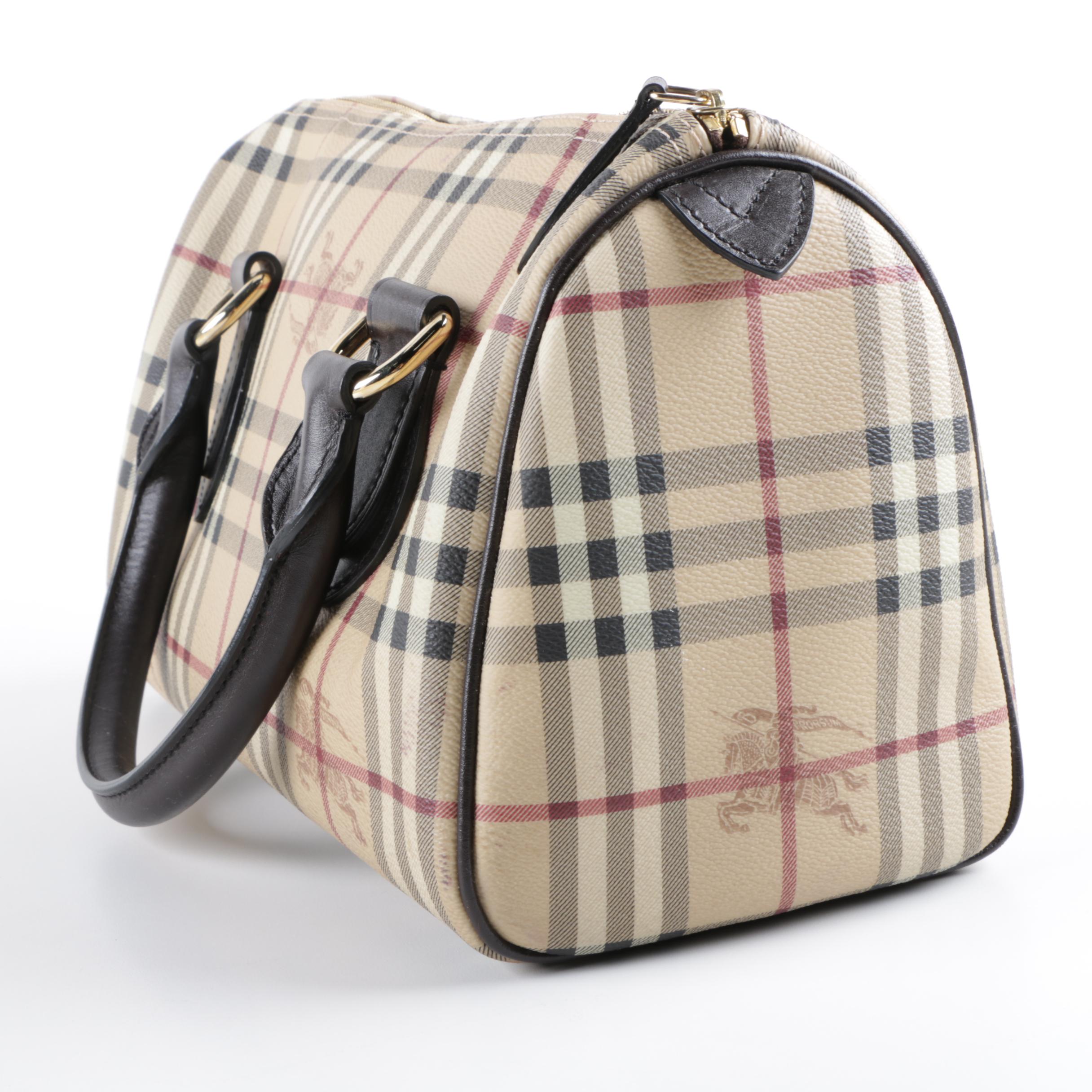 Burberry Haymarket Check Boston Handbag