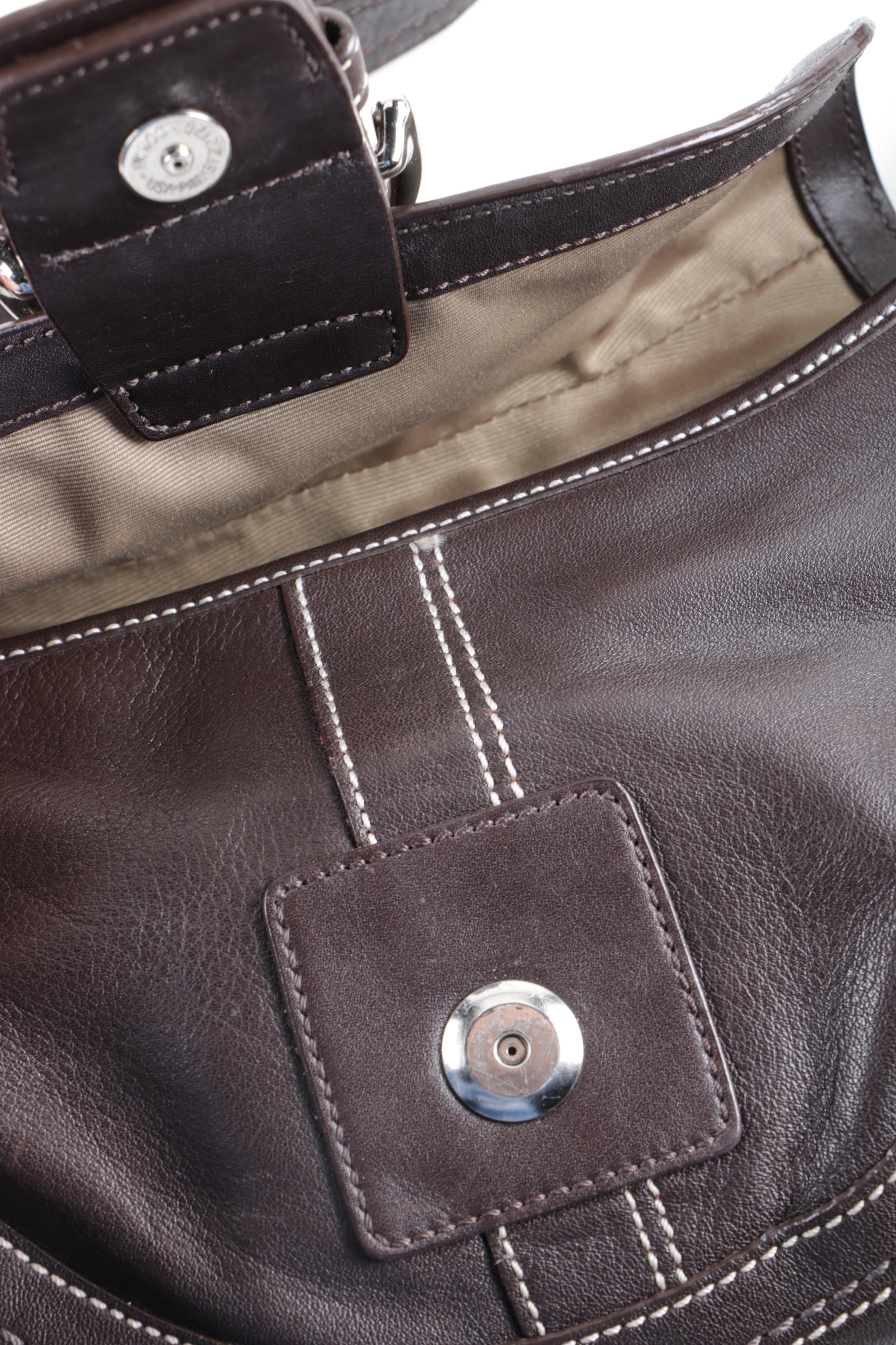 Coach Soho Front Flap Brown Leather Handbag