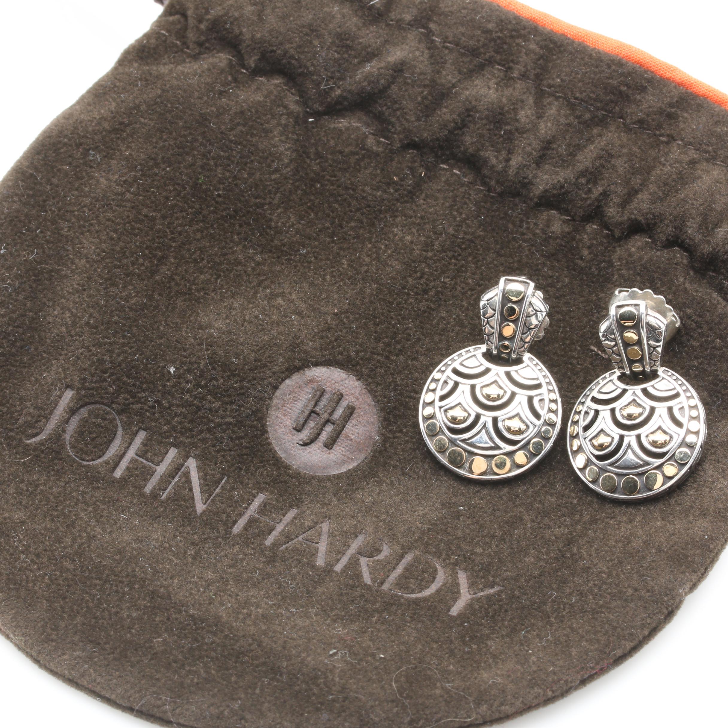 John Hardy Sterling Silver and 18K Yellow Gold Naga Earrings