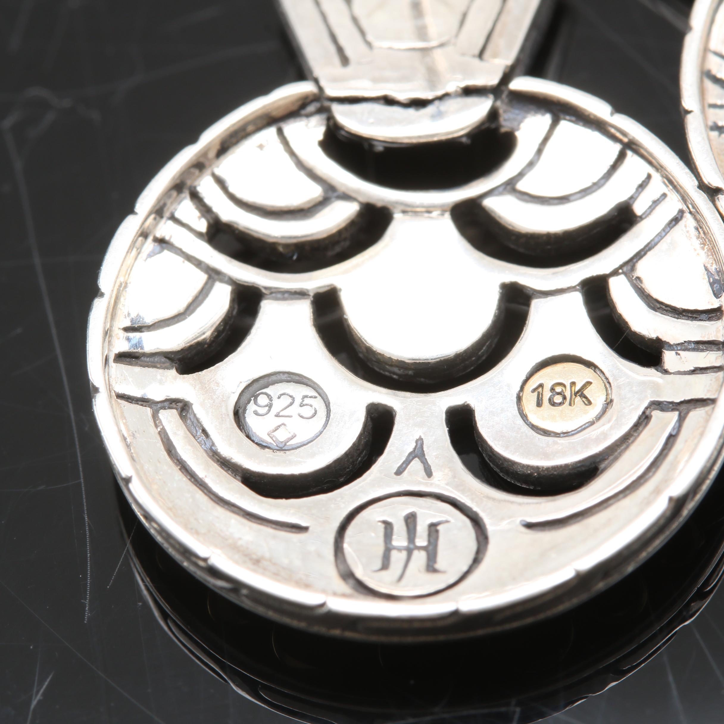 John Hardy Sterling Silver and 18K Yellow Gold Naga Earrings