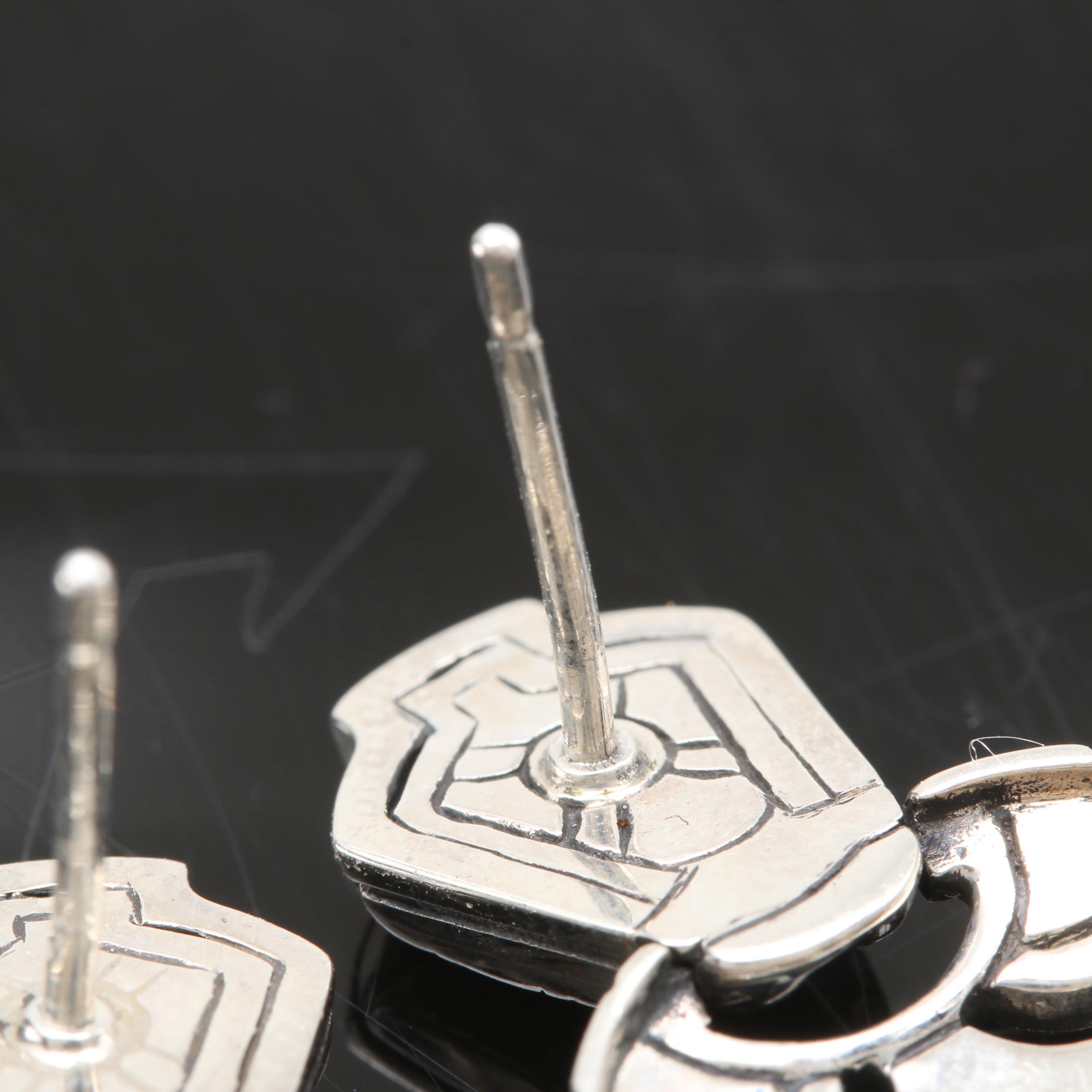 John Hardy Sterling Silver and 18K Yellow Gold Naga Earrings