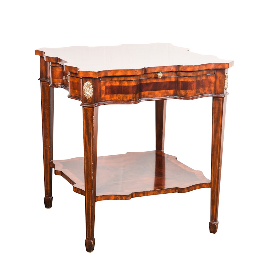 Matched and Inlaid Mahogany Side Table by Maitland-Smith