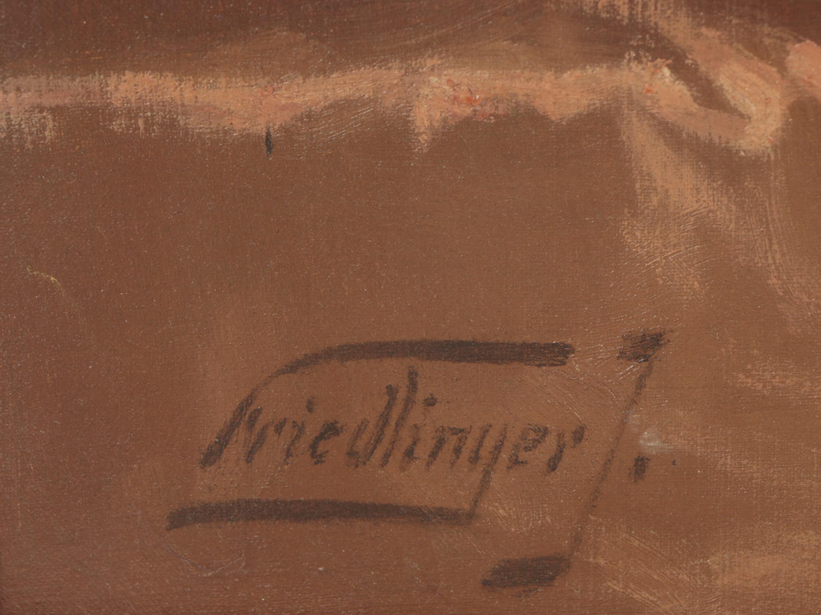 John Friedlinger Mid-Century Oil Painting of Still Life with Fruit