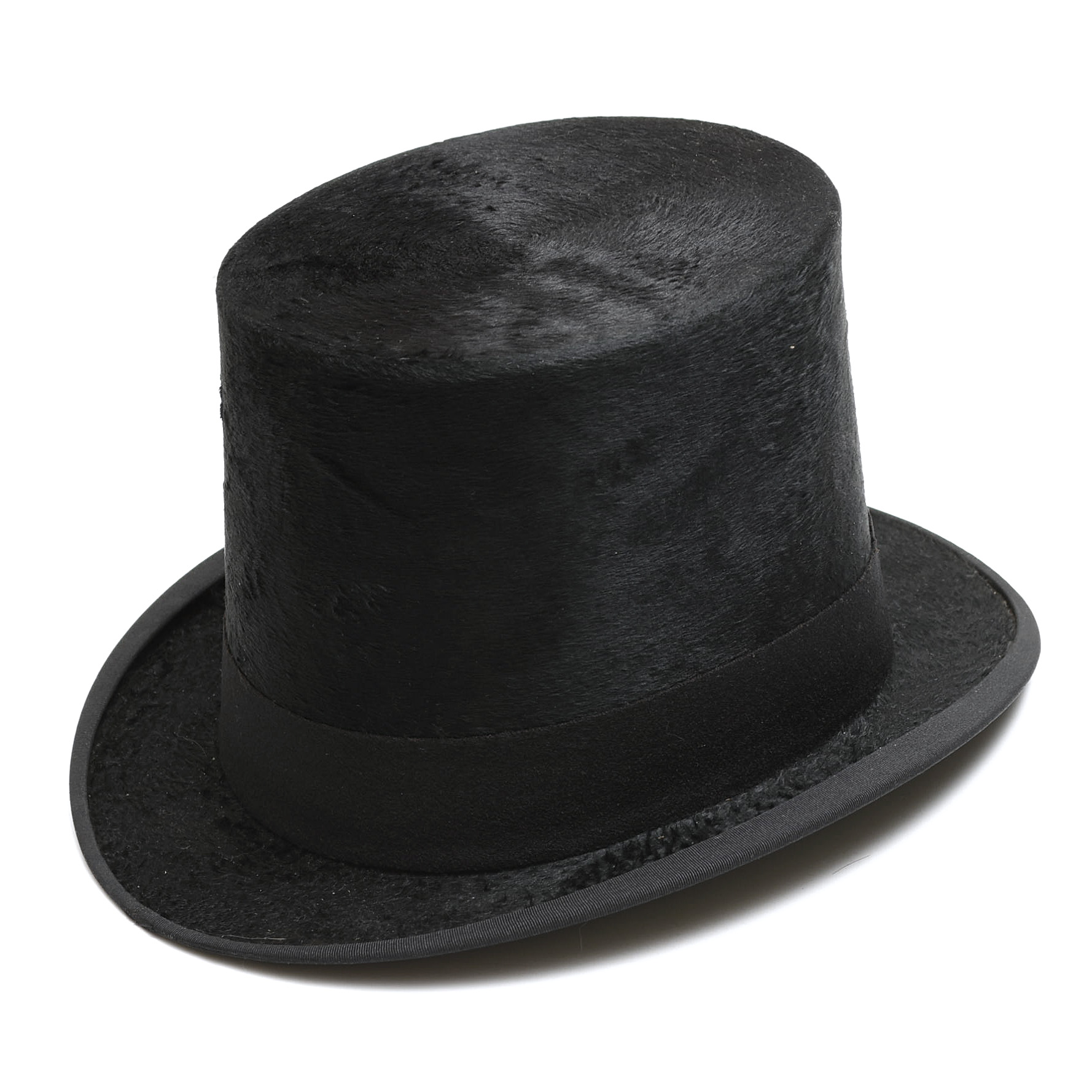 Edwardian Hill & Hart Dyed Black Beaver Fur Top Hat
