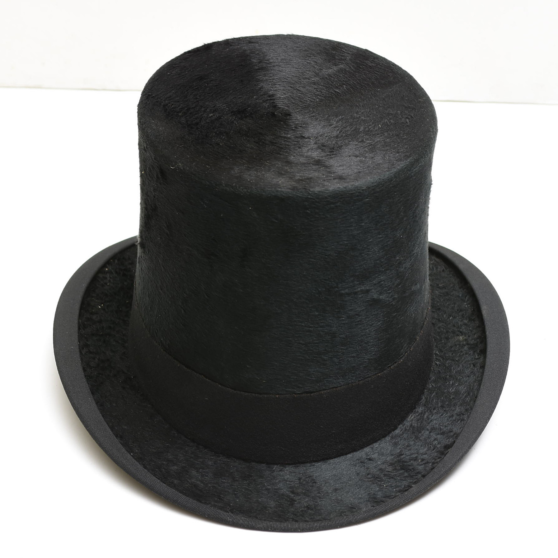 Edwardian Hill & Hart Dyed Black Beaver Fur Top Hat