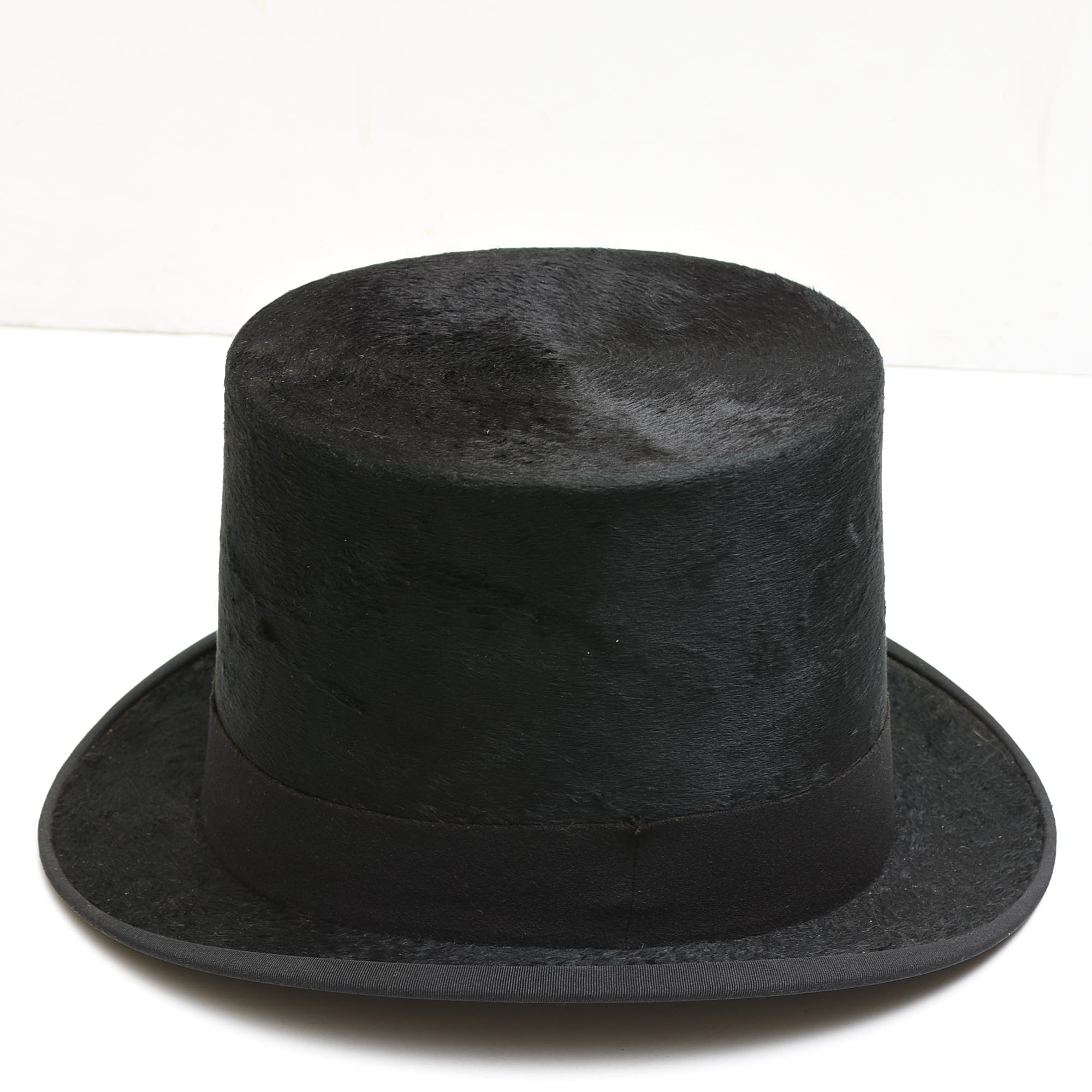 Edwardian Hill & Hart Dyed Black Beaver Fur Top Hat