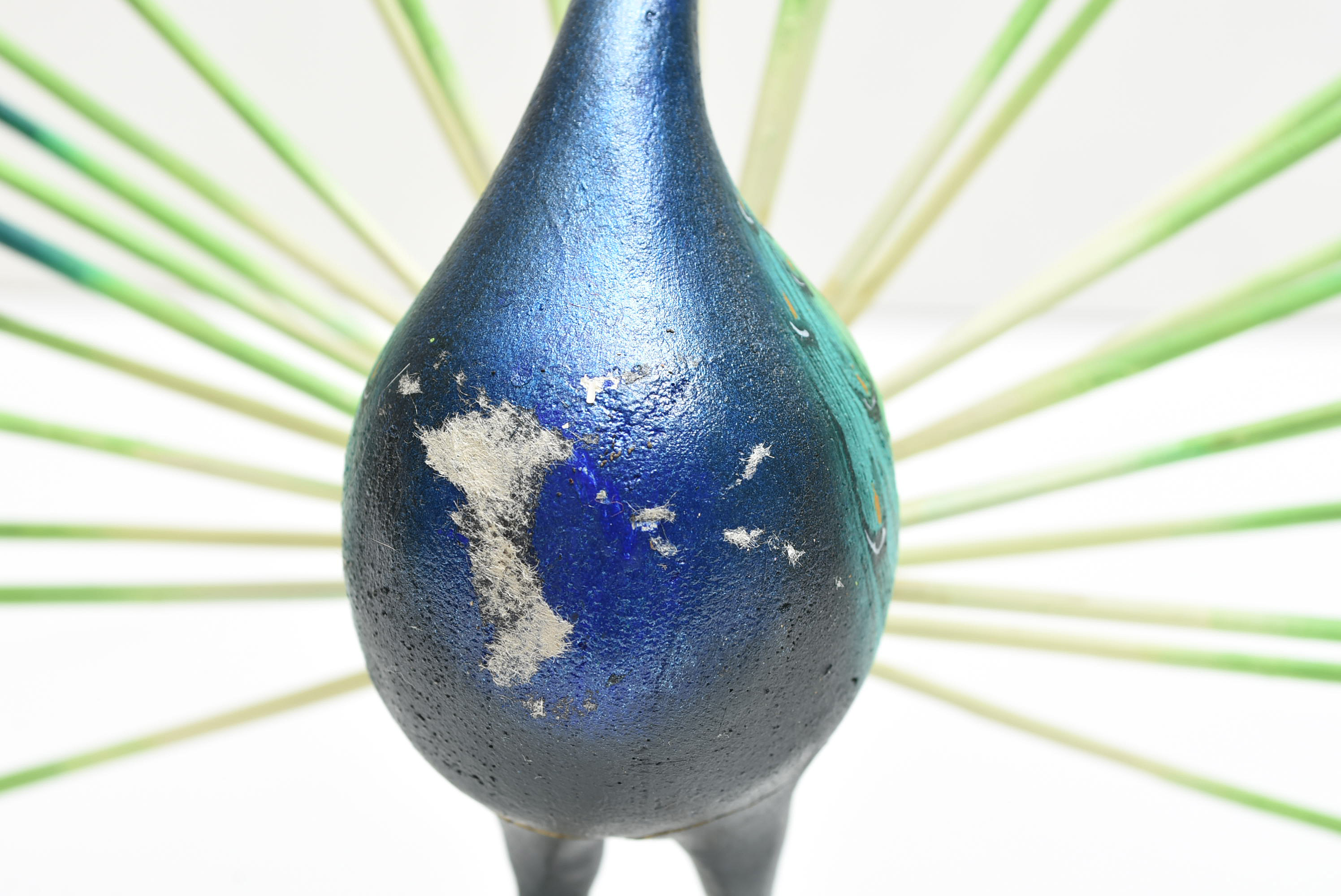 Vintage Oaxacan Folk Art Carved Peacock, Signed