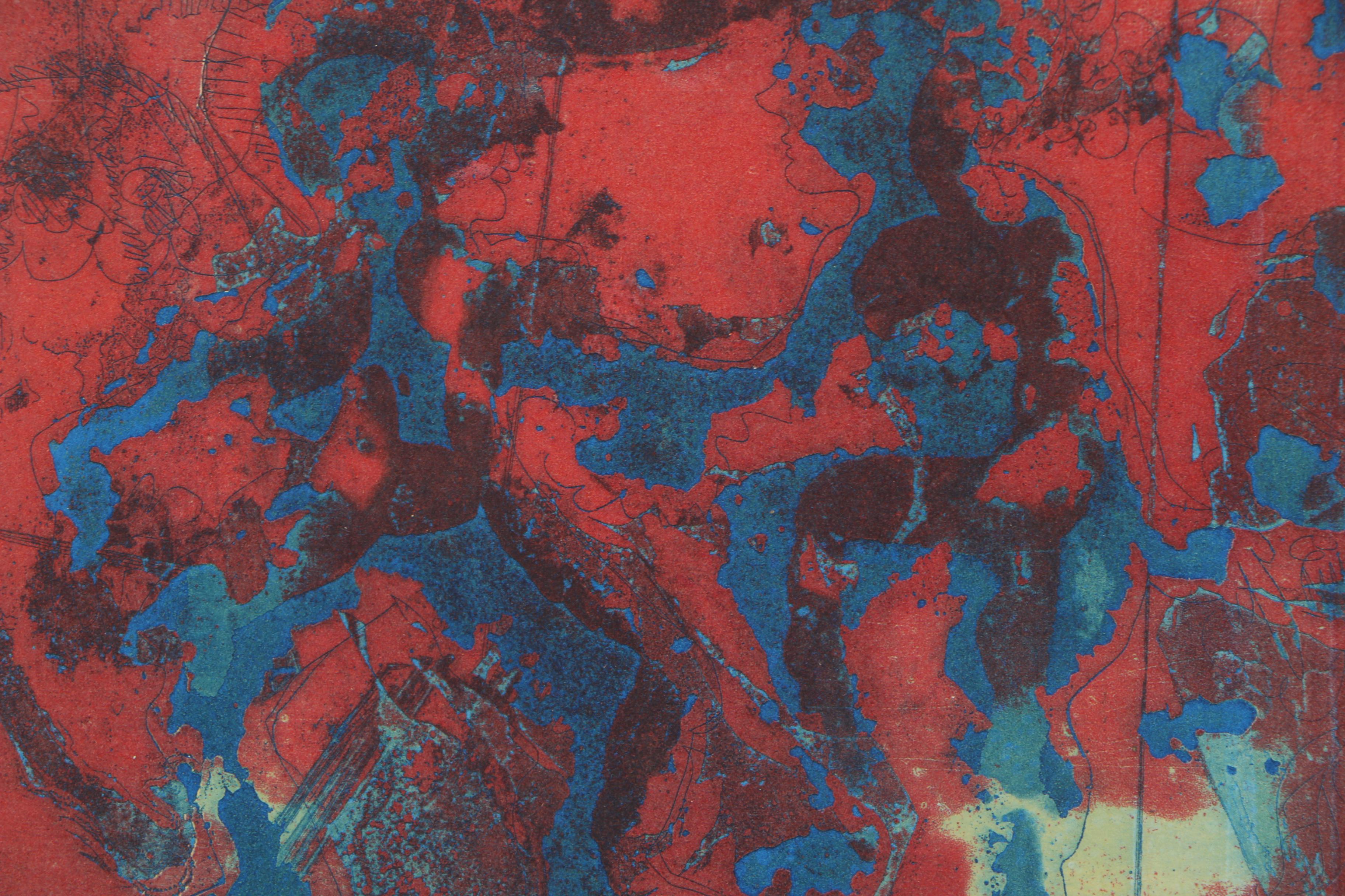 Jay Irwin Atcheson Color Etching "Dancers"