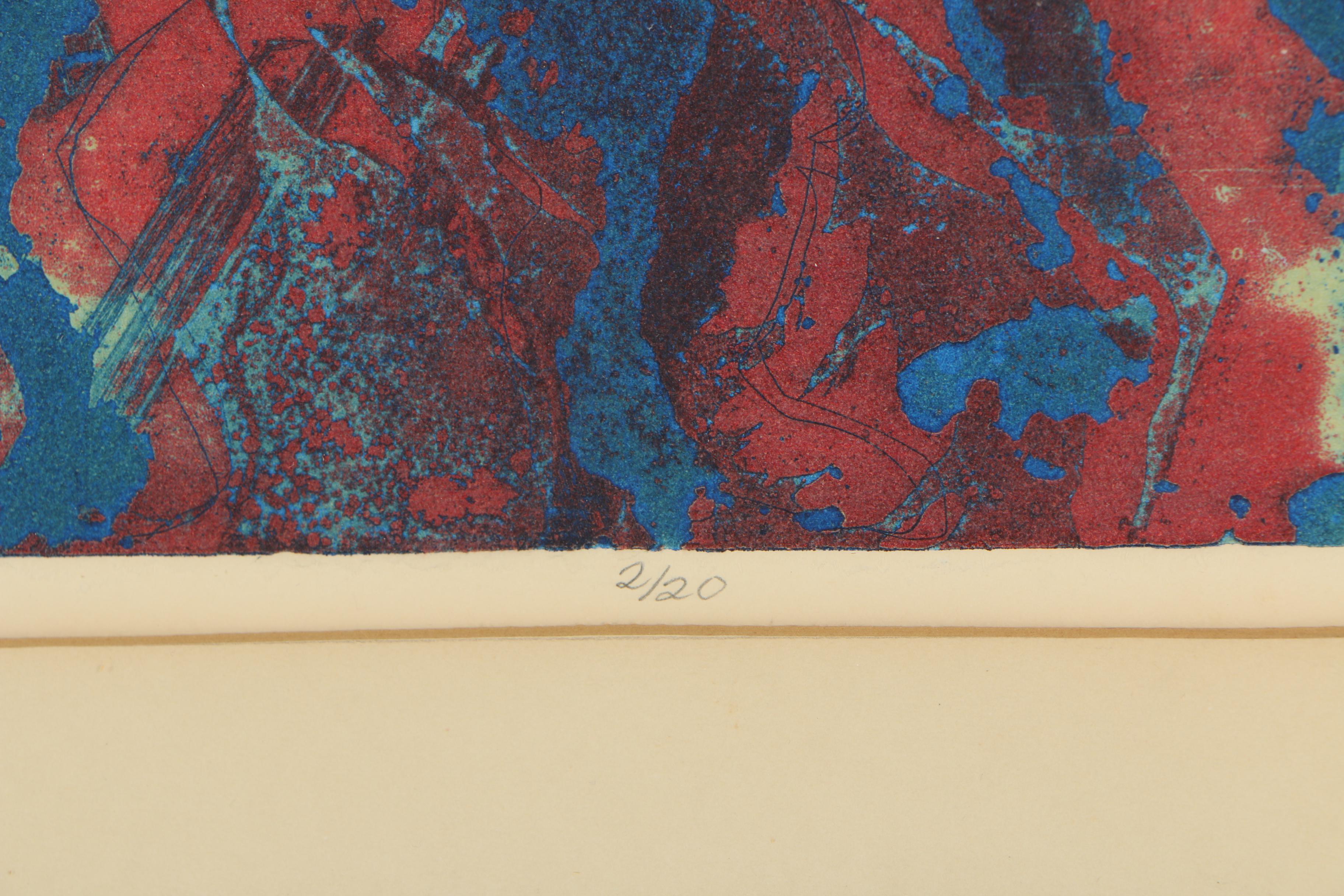 Jay Irwin Atcheson Color Etching "Dancers"