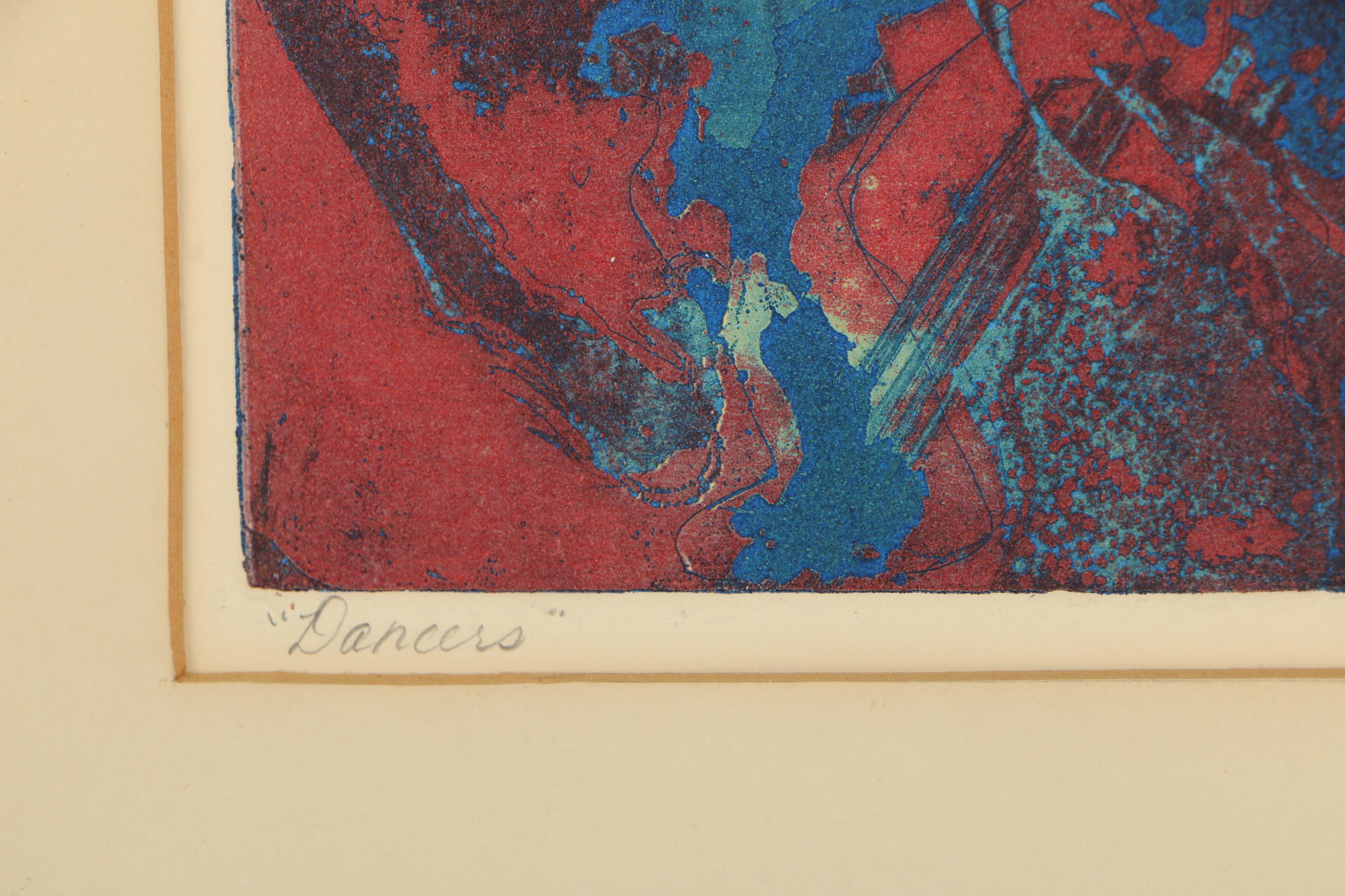 Jay Irwin Atcheson Color Etching "Dancers"